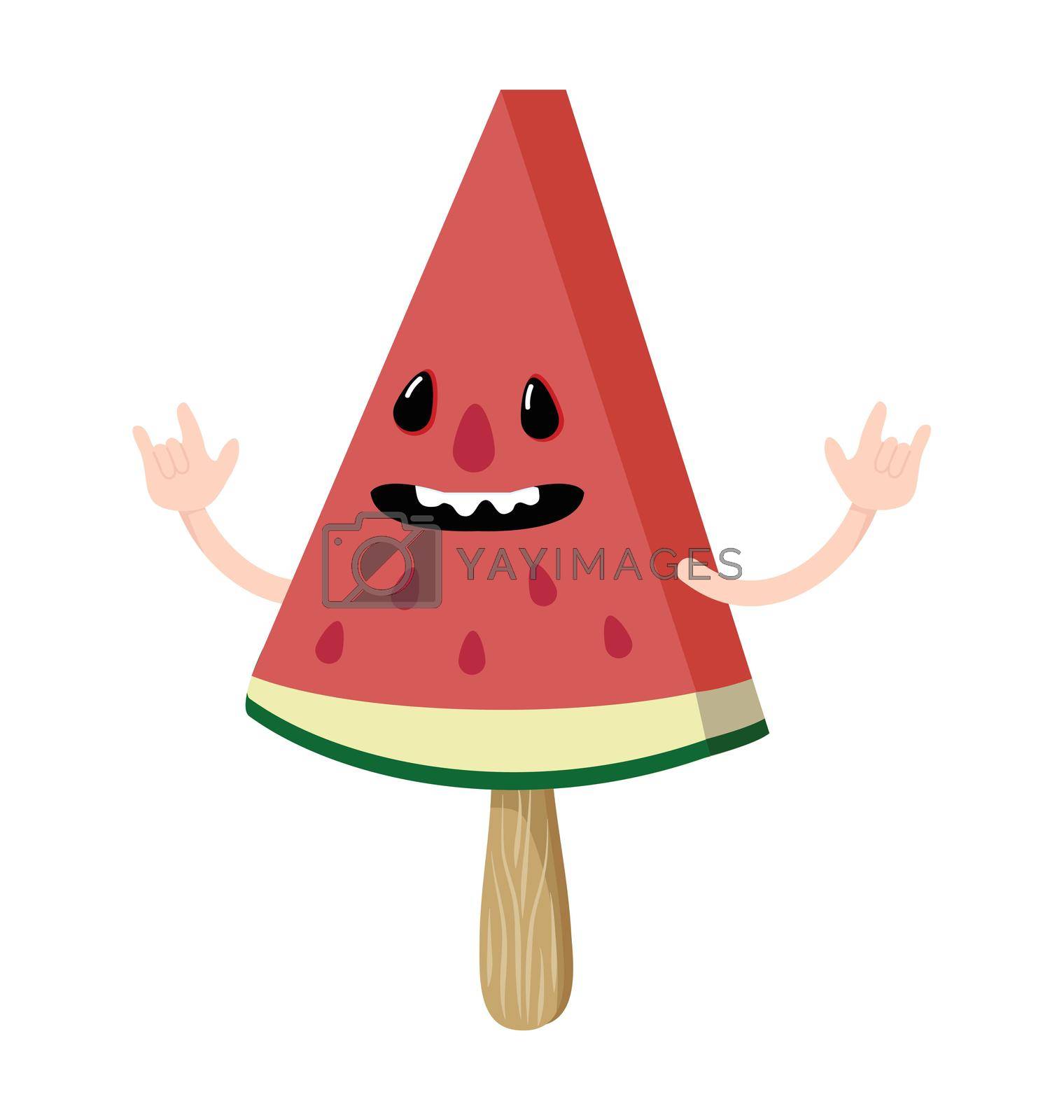 Royalty free image of slice Watermelon Cartoon character vector by focus_bell