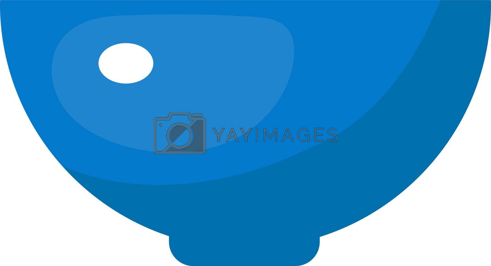 Royalty free image of Blue ceramic bowl semi flat color vector object by ntl