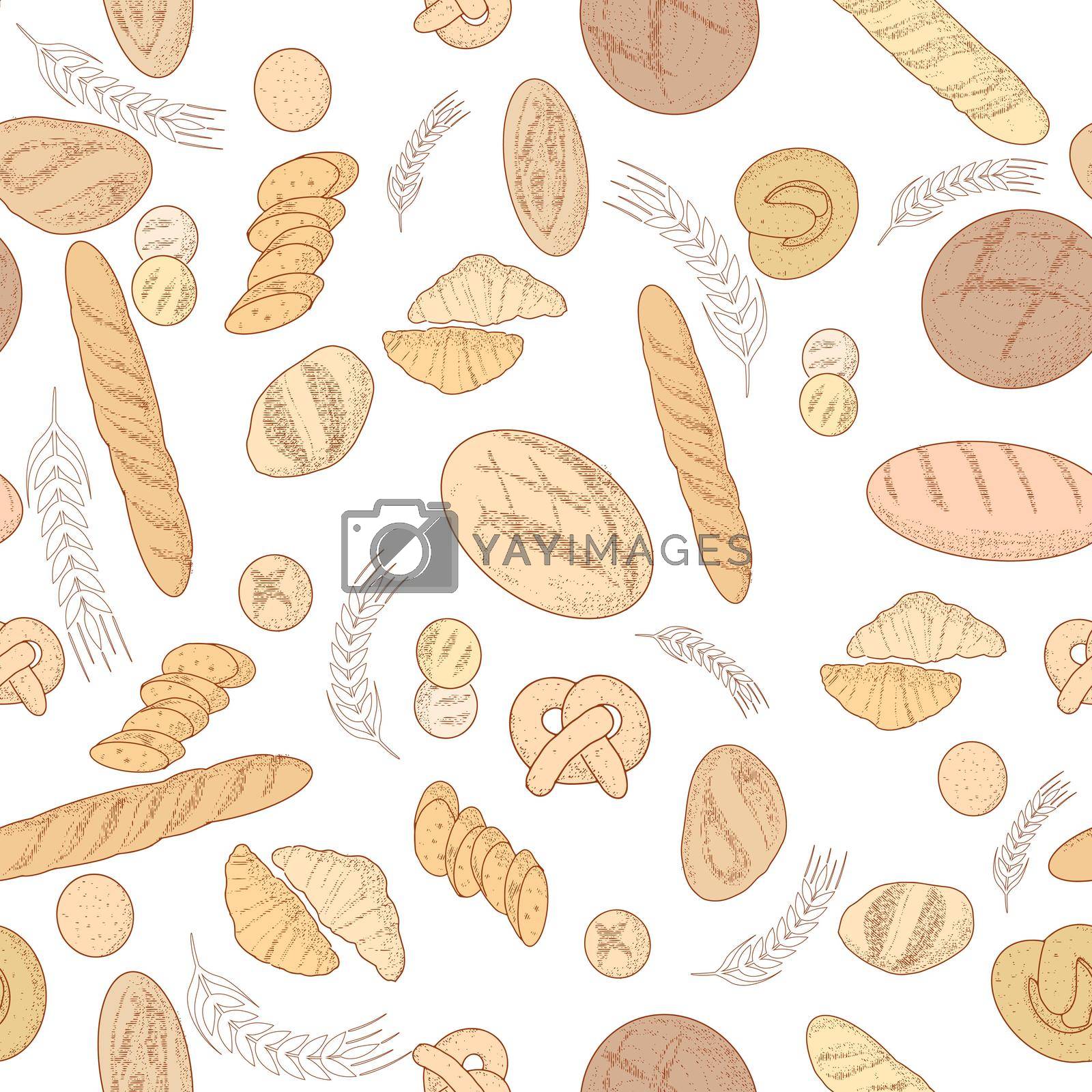 Royalty free image of A set of grunge illustrations of bread. by GALA_art