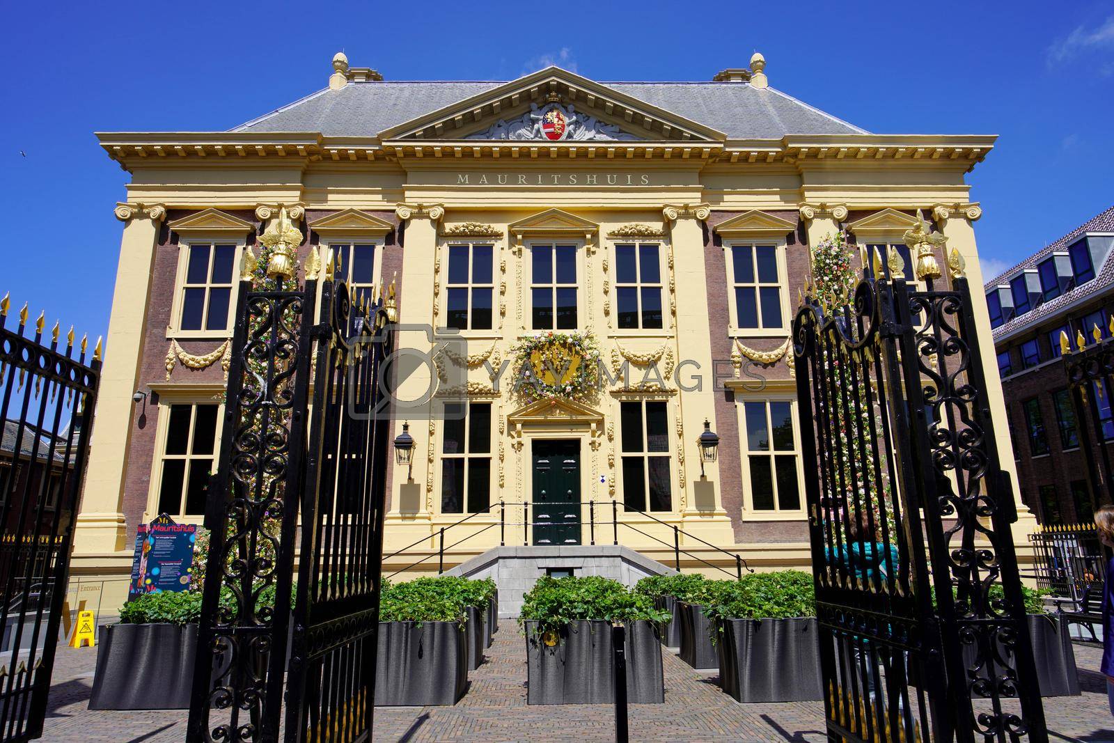 THE HAGUE, NETHERLANDS - JUNE 9, 2022: Facade of The Mauritshuis an art museum in The Hague, Netherlands
