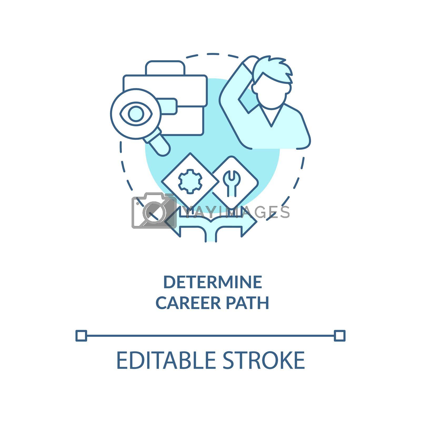 Royalty free image of Determine career path turquoise concept icon by bsd