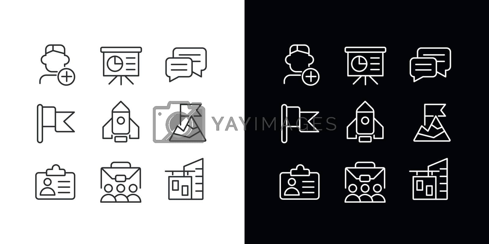 Royalty free image of Career goals pixel perfect linear icons set for dark, light mode by tat
