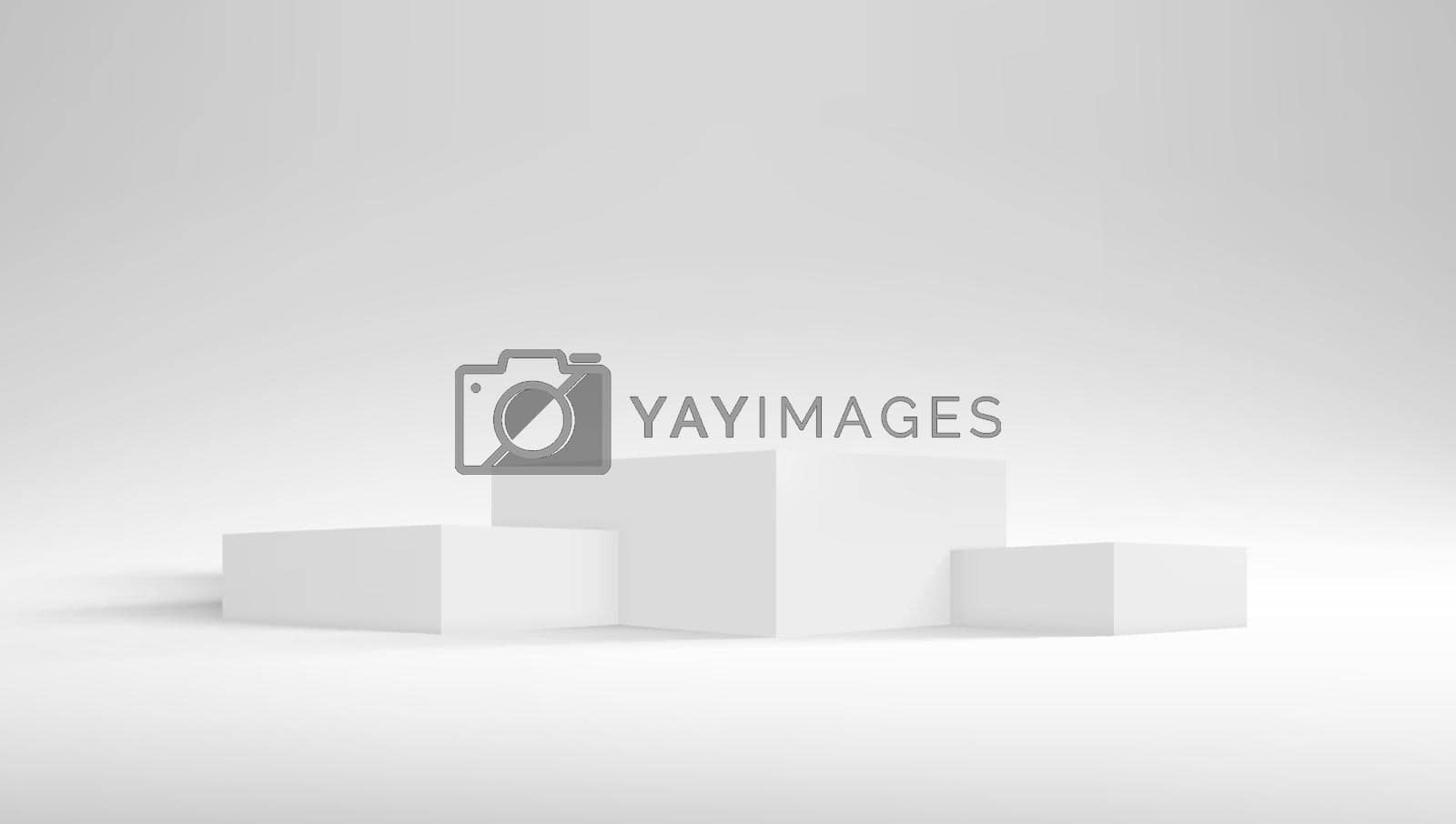 Royalty free image of 3D White Winner Podium Clear Boxes With Shadow by VectorThings
