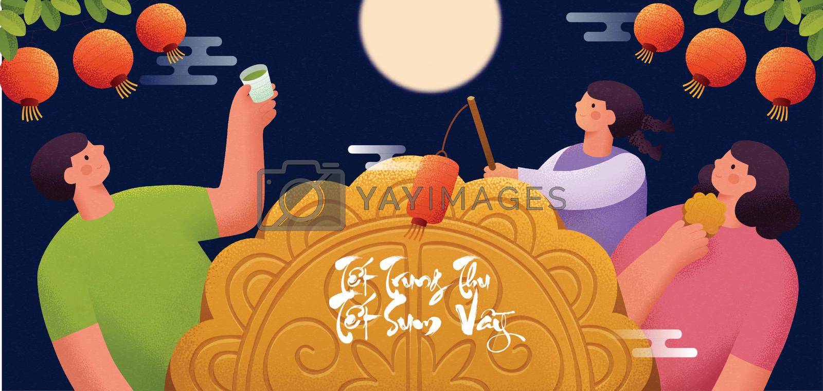 Royalty free image of Mid autumn festival greeting banner by Vinhsino