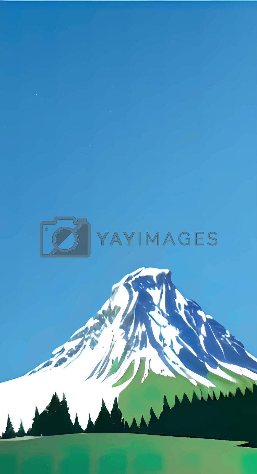 Royalty free image of summit and mountain landscape with snow by yilmazsavaskandag