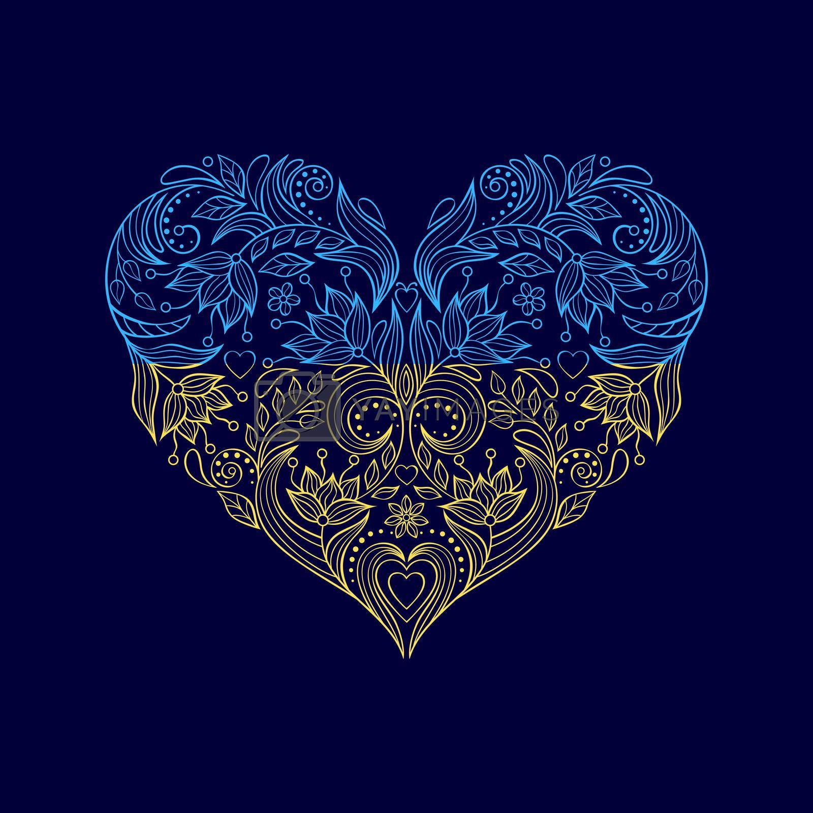 Royalty free image of Floral heart in doodle style. by kiyanochka