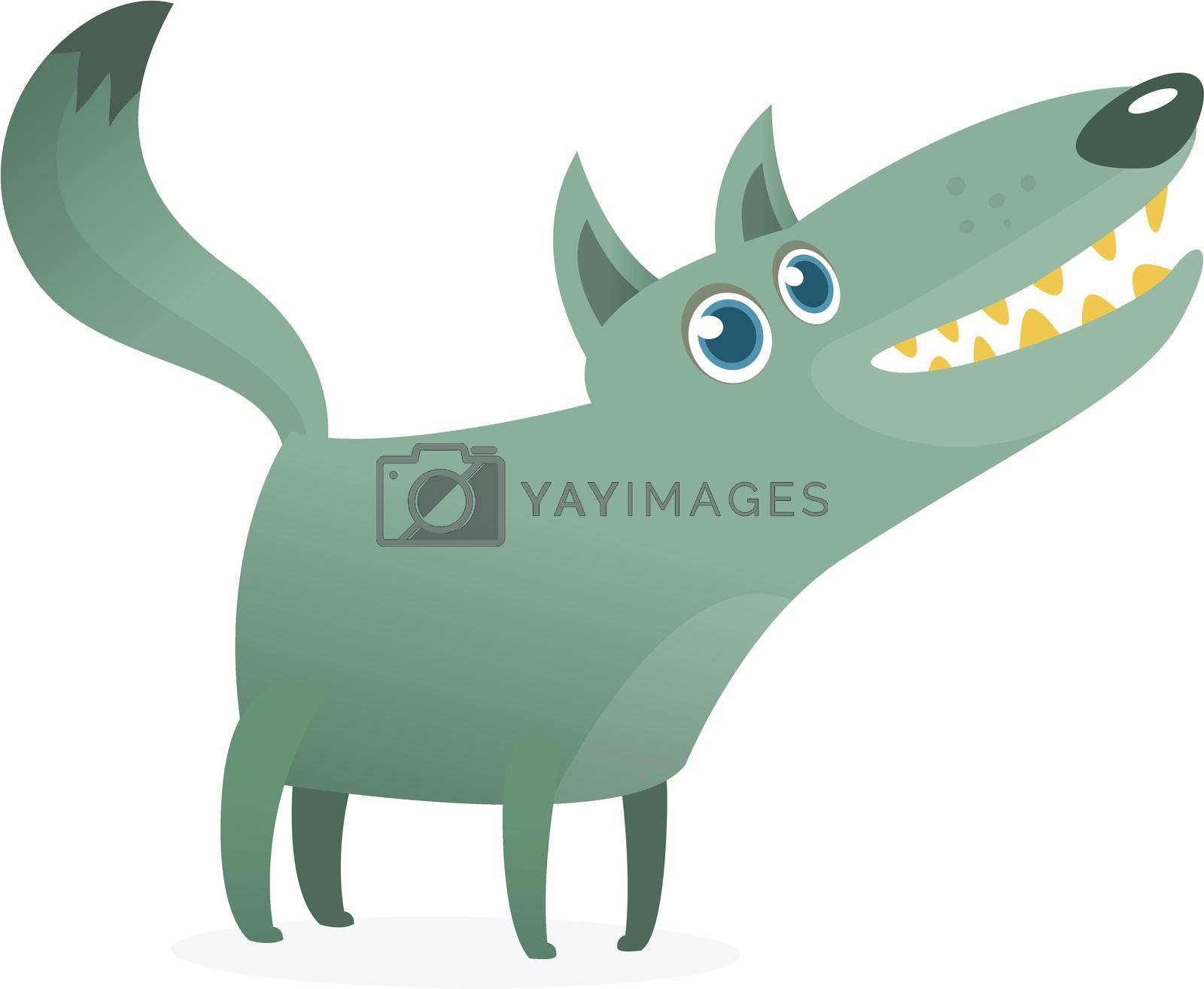 Royalty free image of Funny cartoon wolf. Vector illustration by drawkman