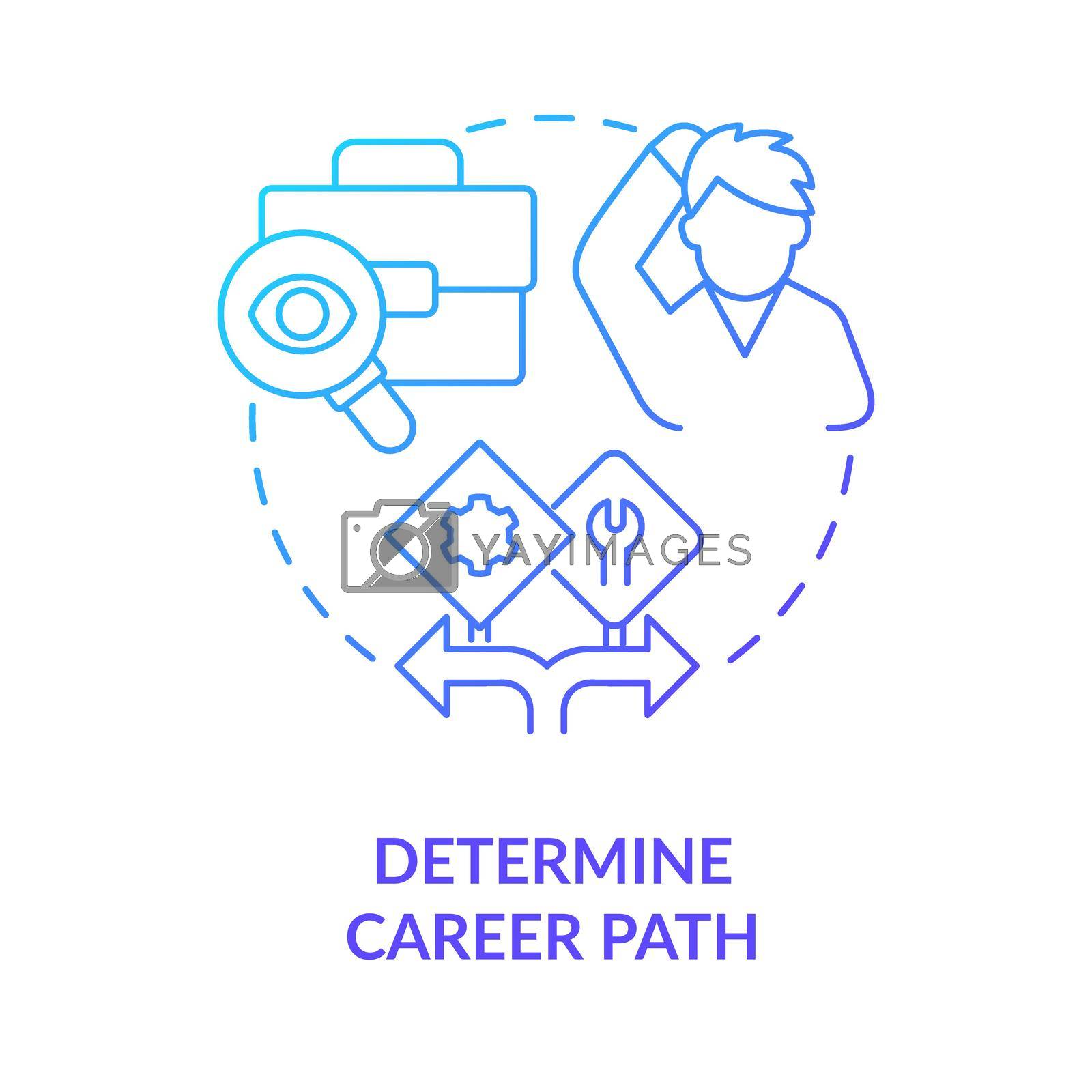 Royalty free image of Determine career path blue gradient concept icon by bsd