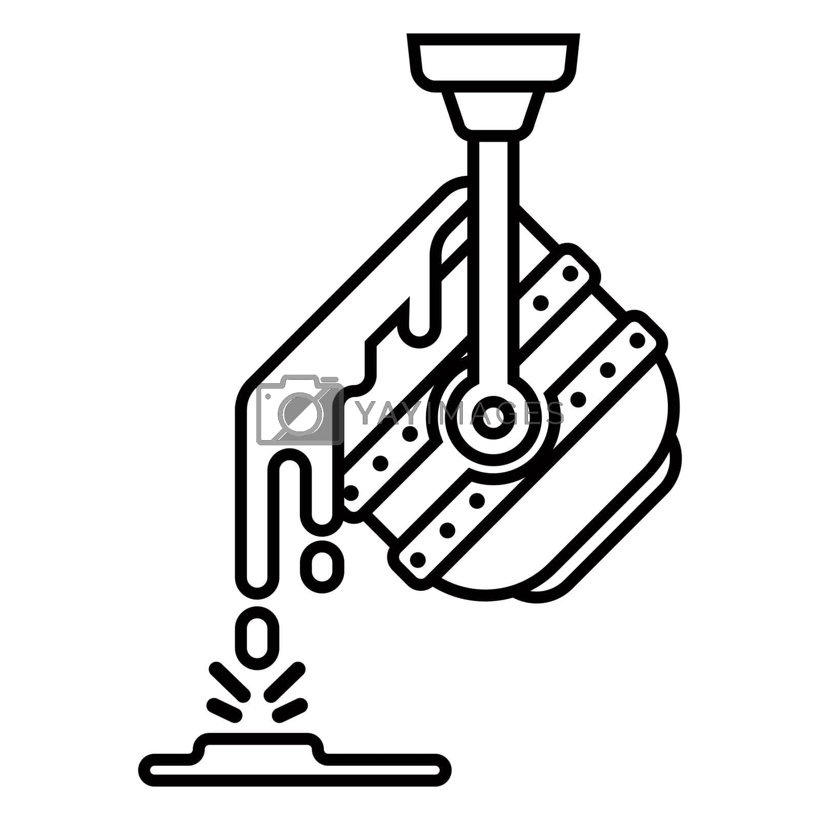 Royalty free image of molten metal linear icon. iron smelting plant. by PlutusART