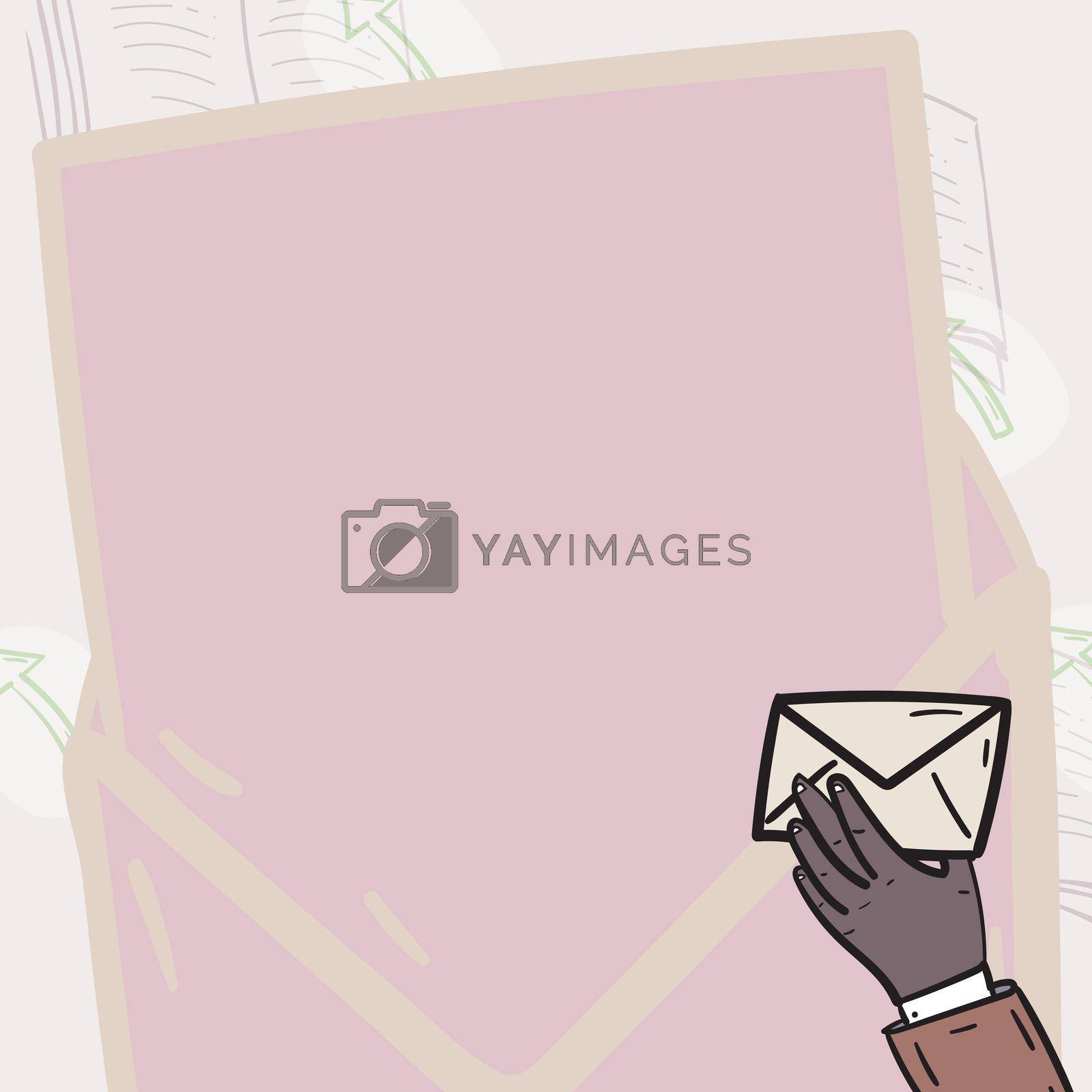 Royalty free image of Professional Holding Letter And Envelope With Memorandum. Businessman With Postcard In Hands Receiving Important And Crucial Business Information. by nialowwa