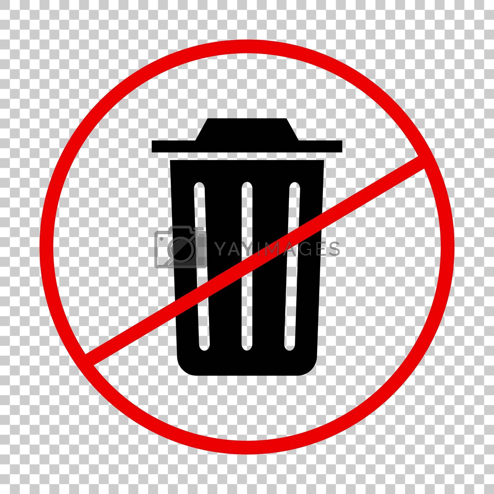 Royalty free image of Dustbin forbidden icon. Trash can ban sign. Vector. by illust_monster