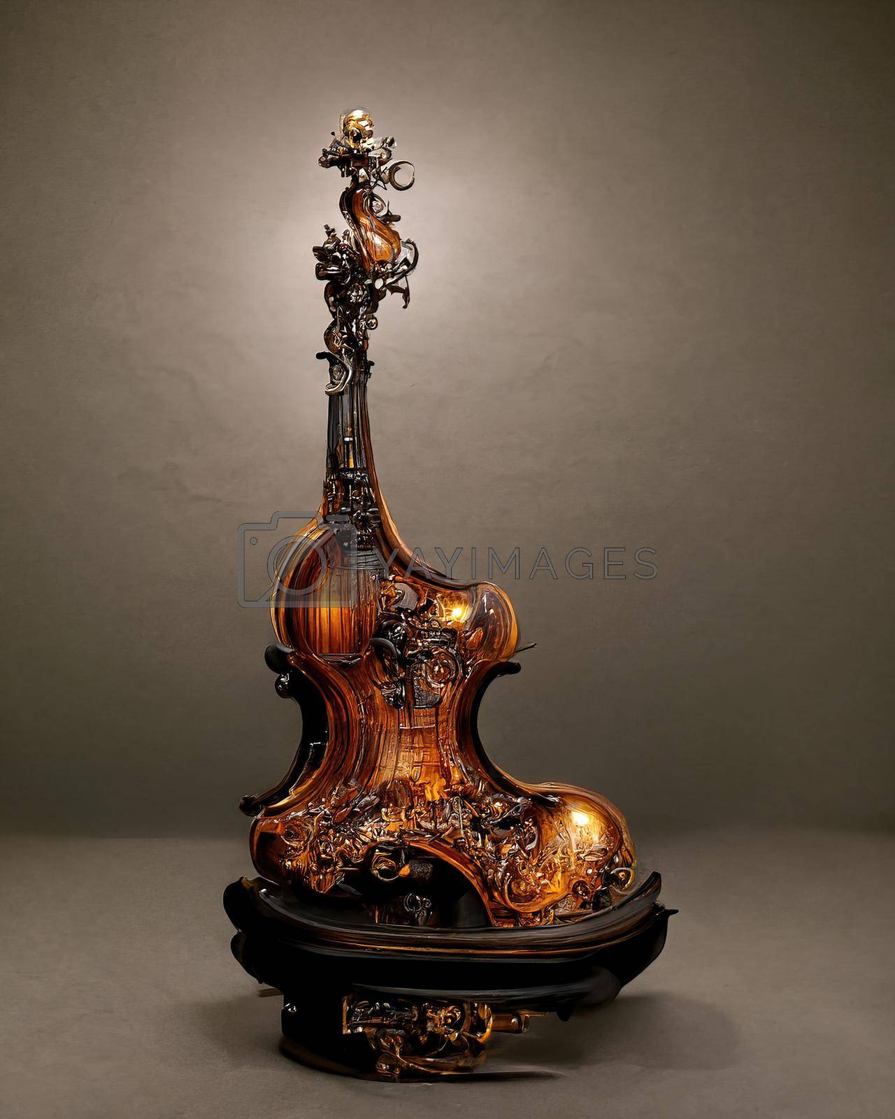 Royalty free image of Picture of baroque violin statue, 3D illustration by Farcas