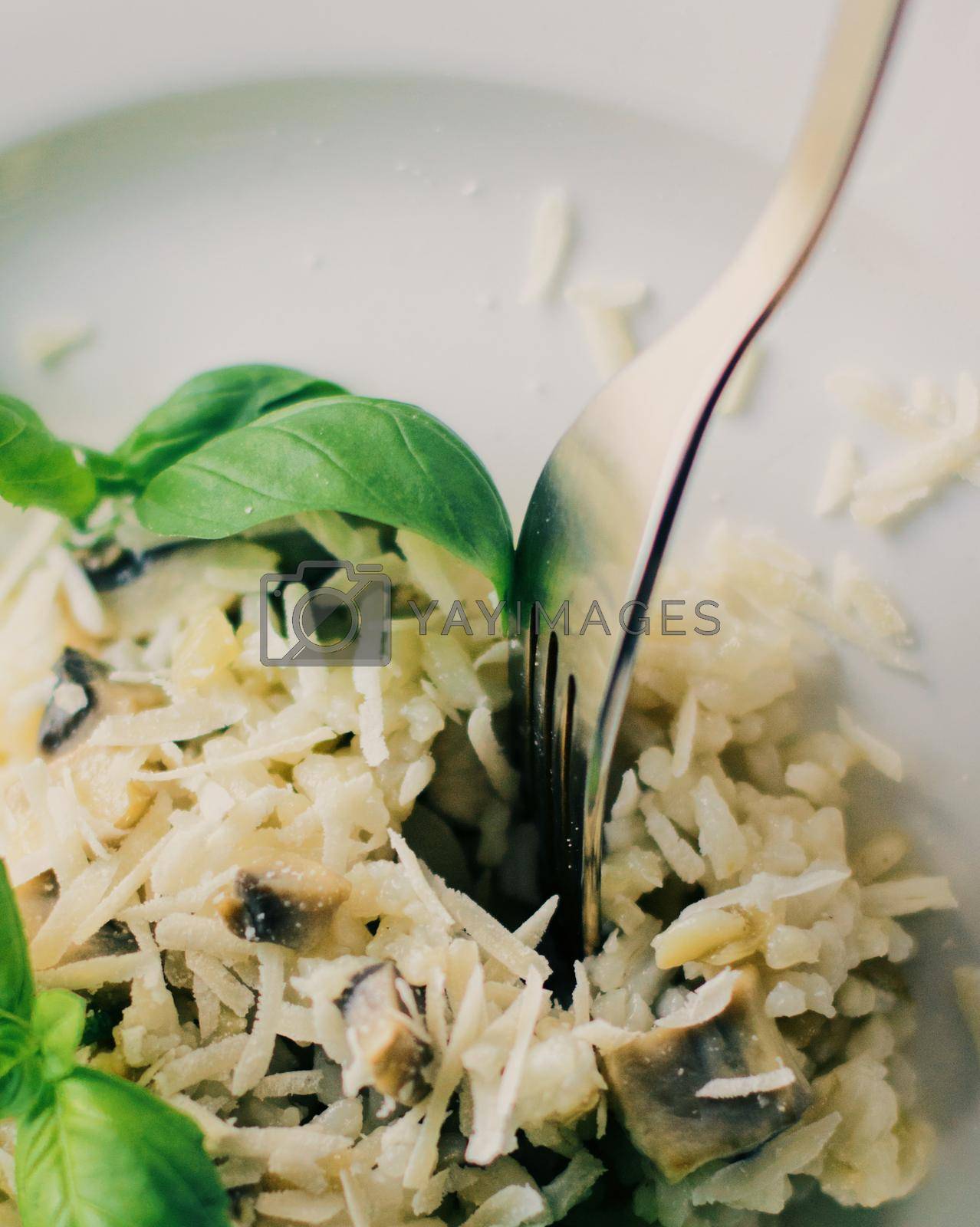 Royalty free image of mushroom risotto recipe by Anneleven