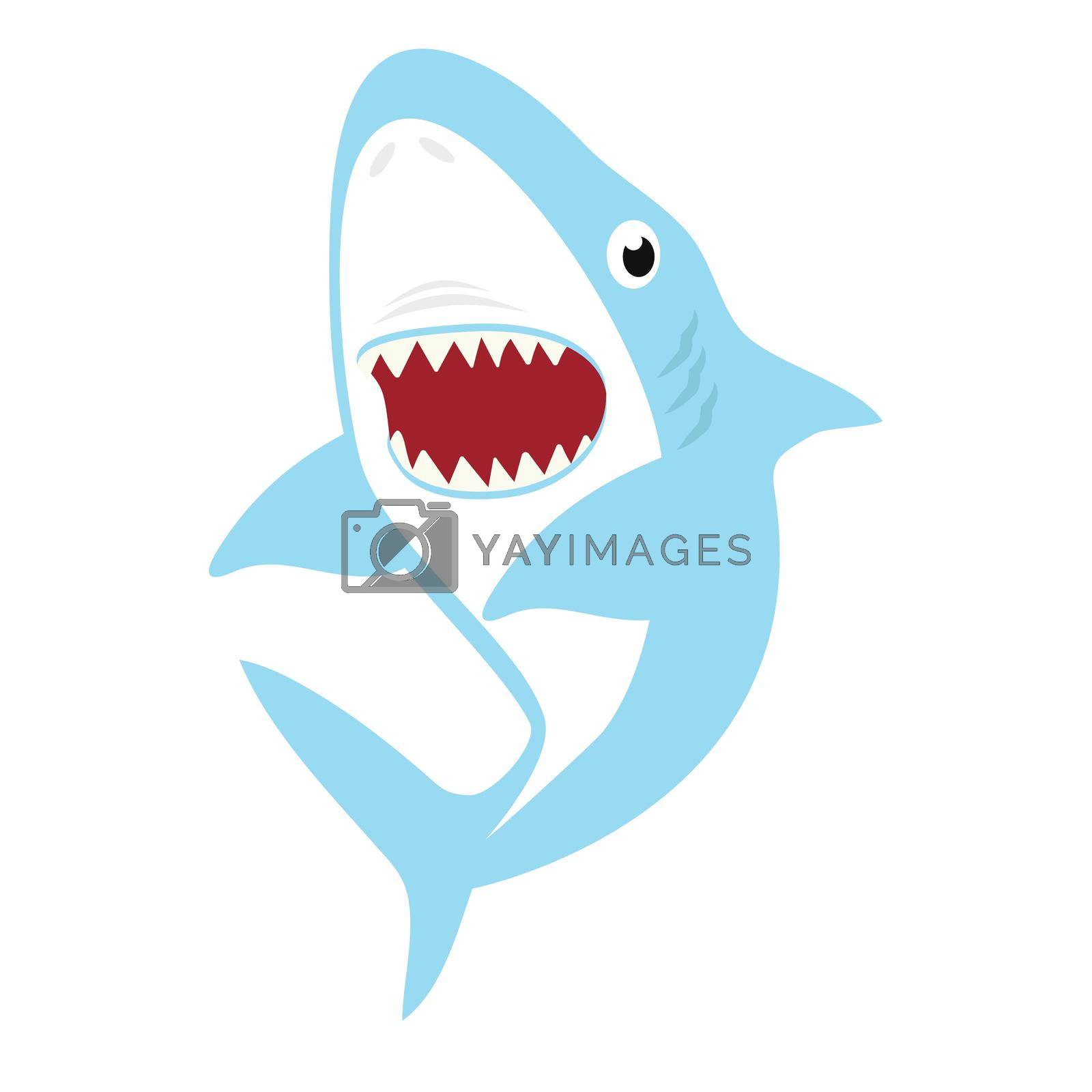 Royalty free image of Cute shark with open mouth cartoon  by focus_bell