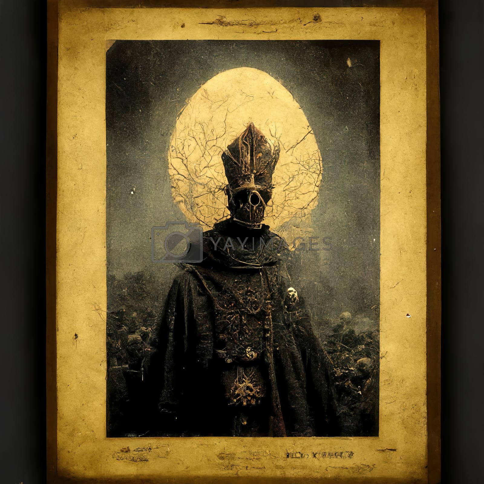Royalty free image of Digital art of inorganic evil bishop, 3d Illustration by Farcas