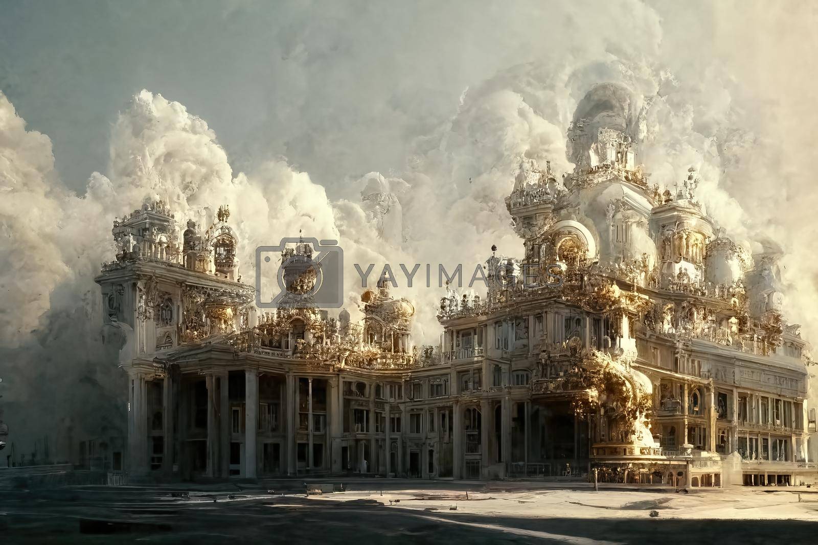 Royalty free image of Baroque architecture view, digital art, 3d illustration by Farcas