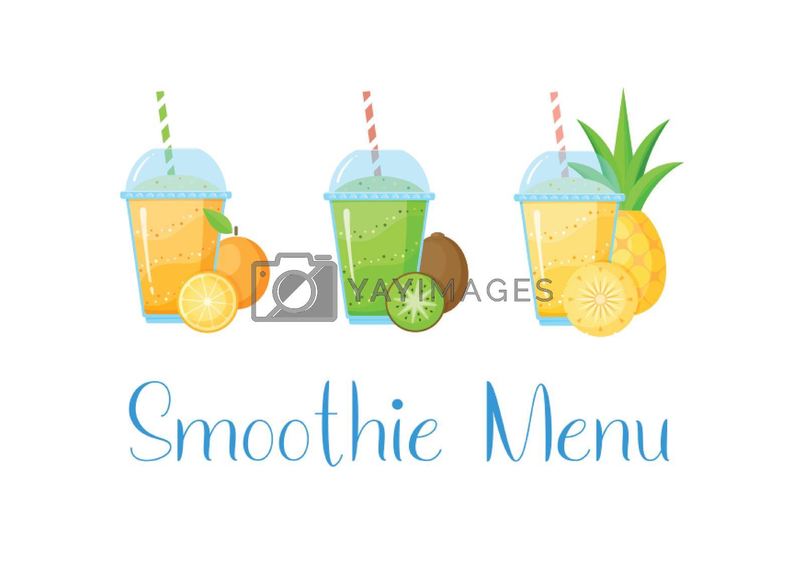 Royalty free image of Natural fruit smoothie menu colection graphic by moonnoon