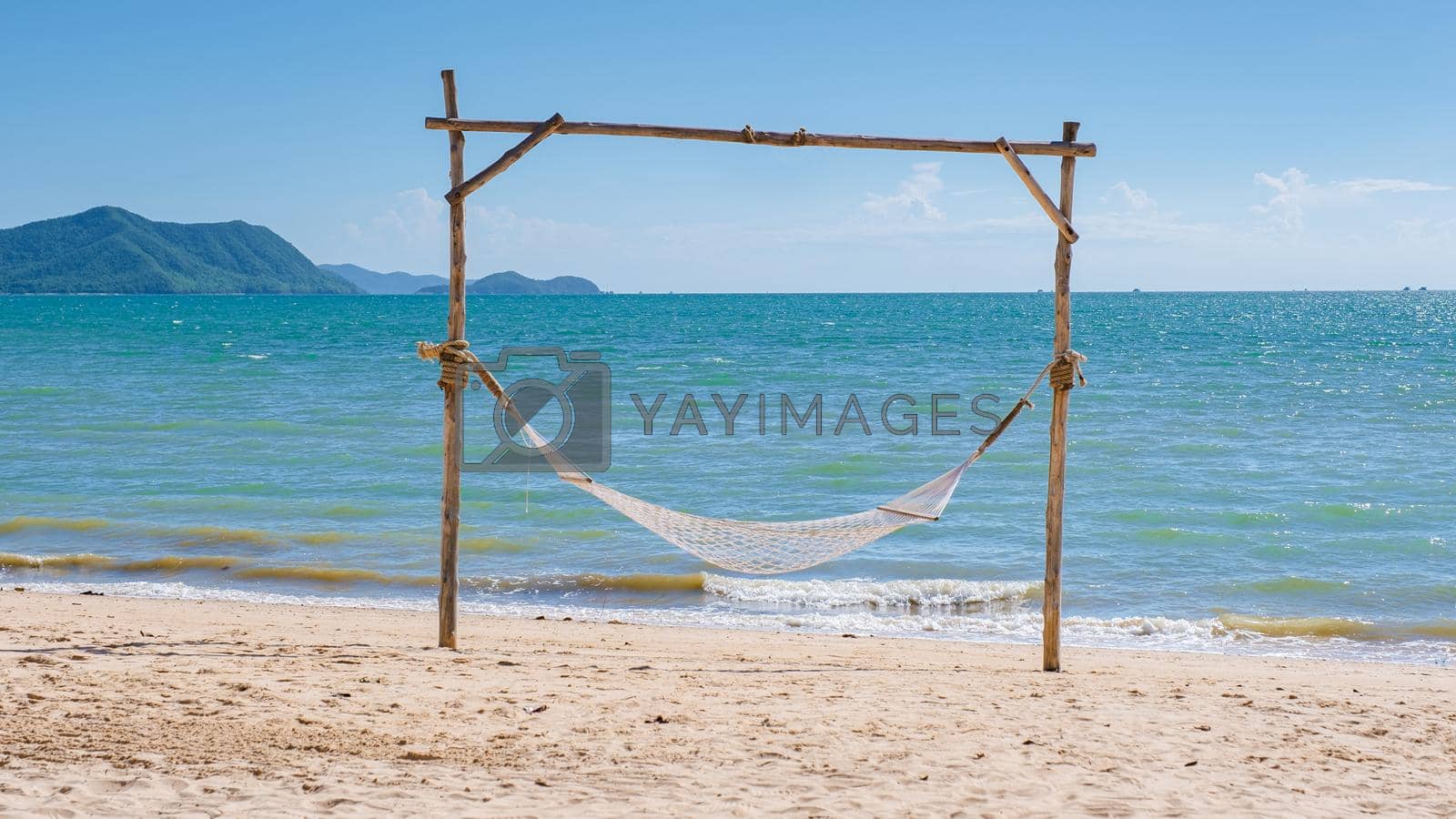 Royalty free image of Ban Amphur Beach Pattaya Thailand, beach with beautiful palm trees and a blue ocean in Pattaya by fokkebok