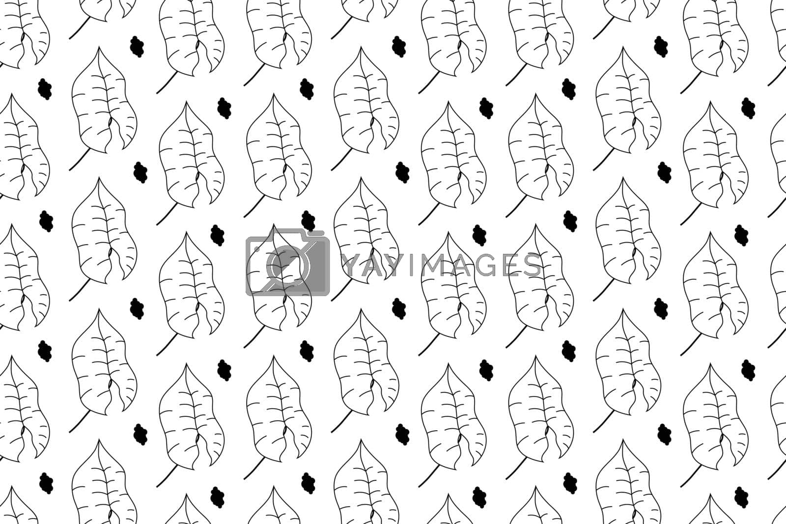 Outline handdrawn seamless pattern. Autumn theme, sycamore leaf silhouettes on white backdrop. Ready for fashion, textile and wallpaper. Vector illustration