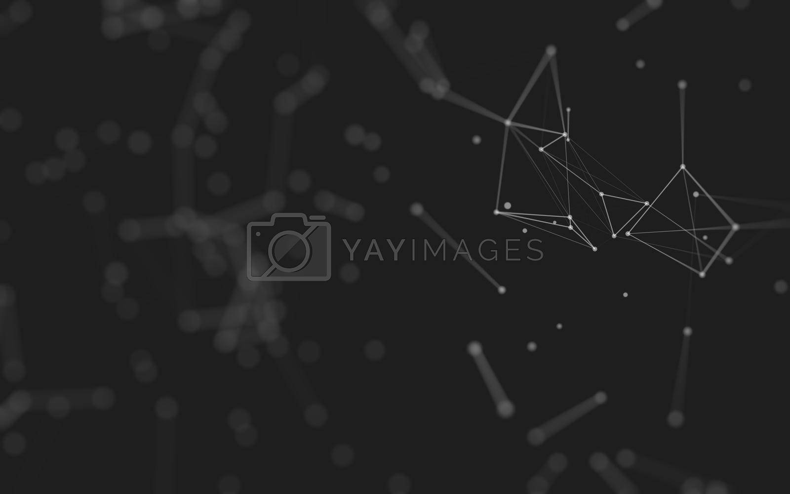 Royalty free image of Abstract background. Molecules technology with polygonal shapes, connecting dots and lines. Connection structure. Big data visualization.  by teerawit