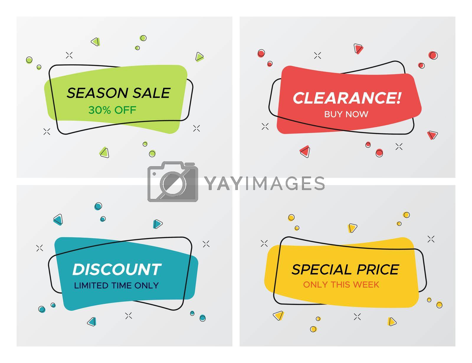 Royalty free image of Confetti blast rectangle promo sale tag collection by moonnoon
