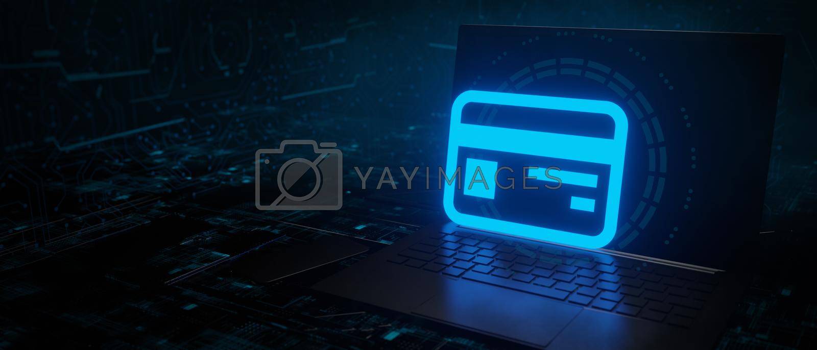 ID technology concept. Network technology identification banner background copyspace 3D Render