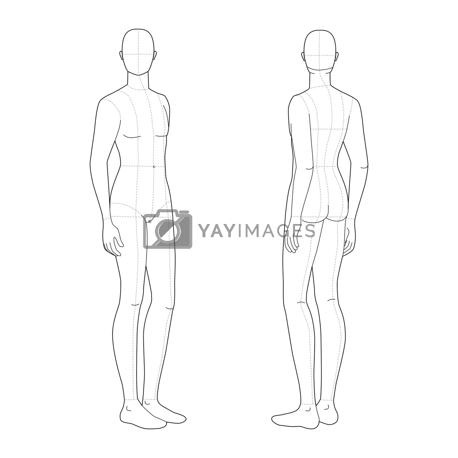 Royalty free image of Fashion template of standing men. by Vectoressa