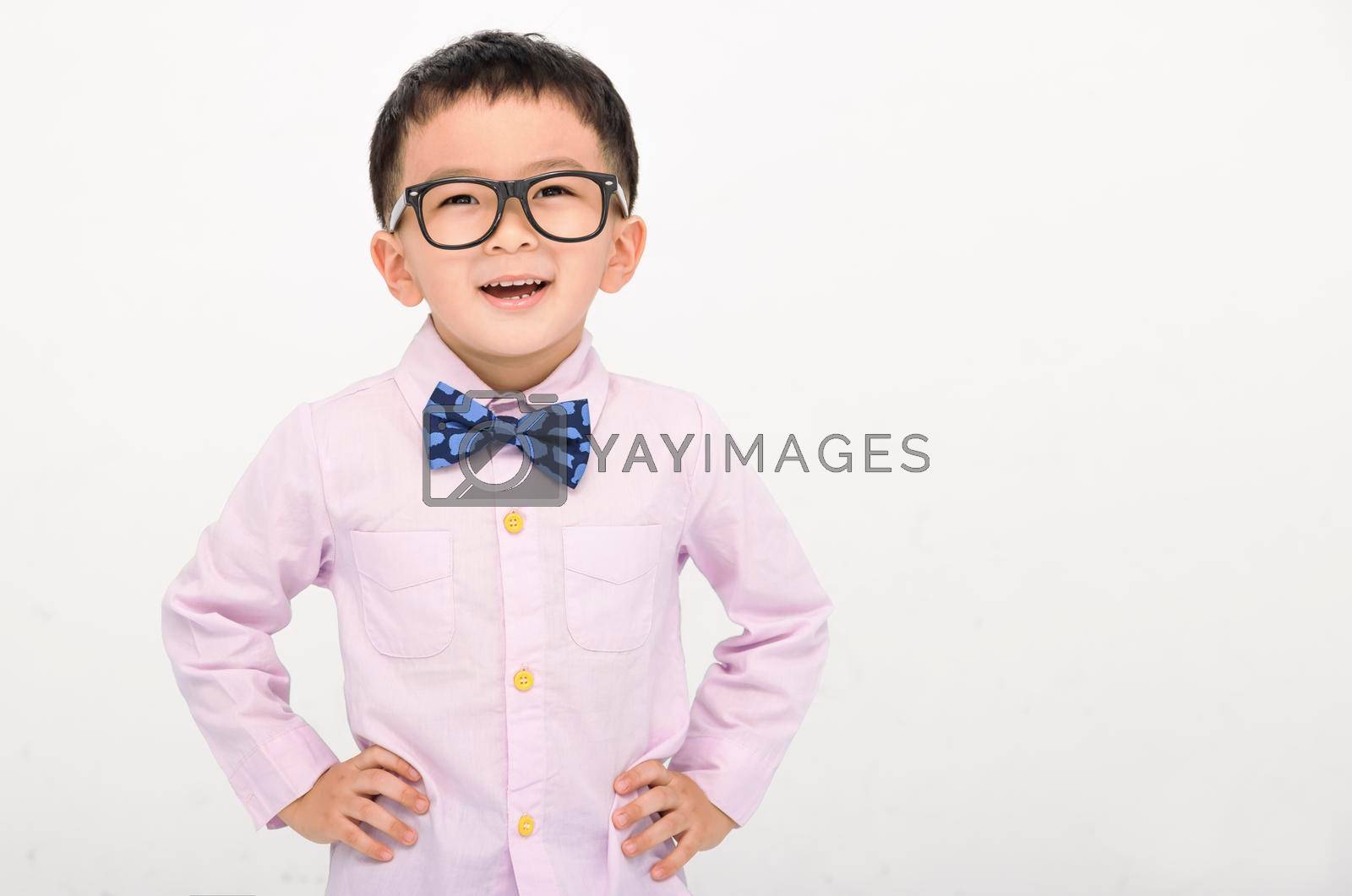 Royalty free image of Happy Boy in a suit  isolated on white background by tomwang