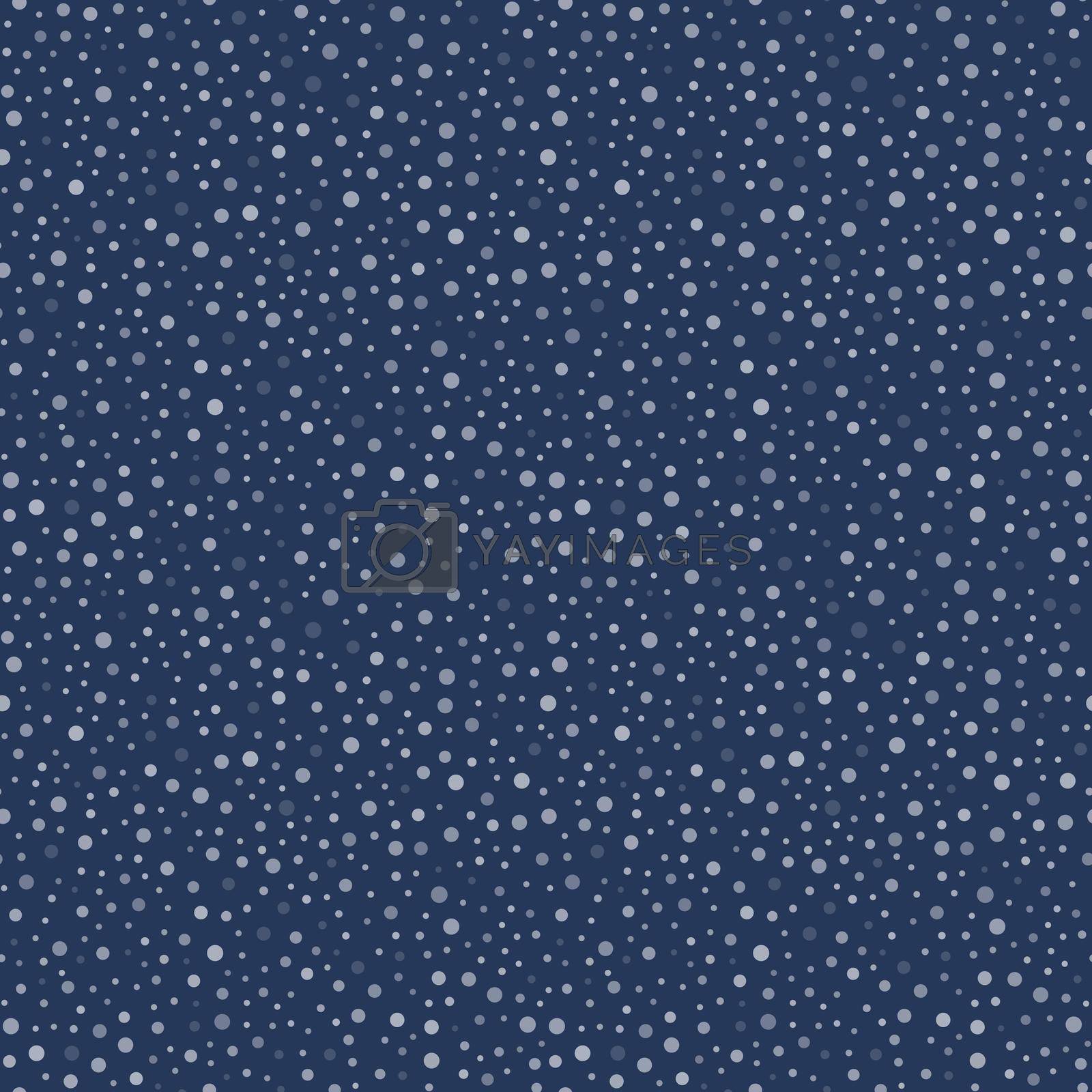 Royalty free image of Vector seamless pattern with snowflakes from circles on a dark blue background by Pakaliuyeva