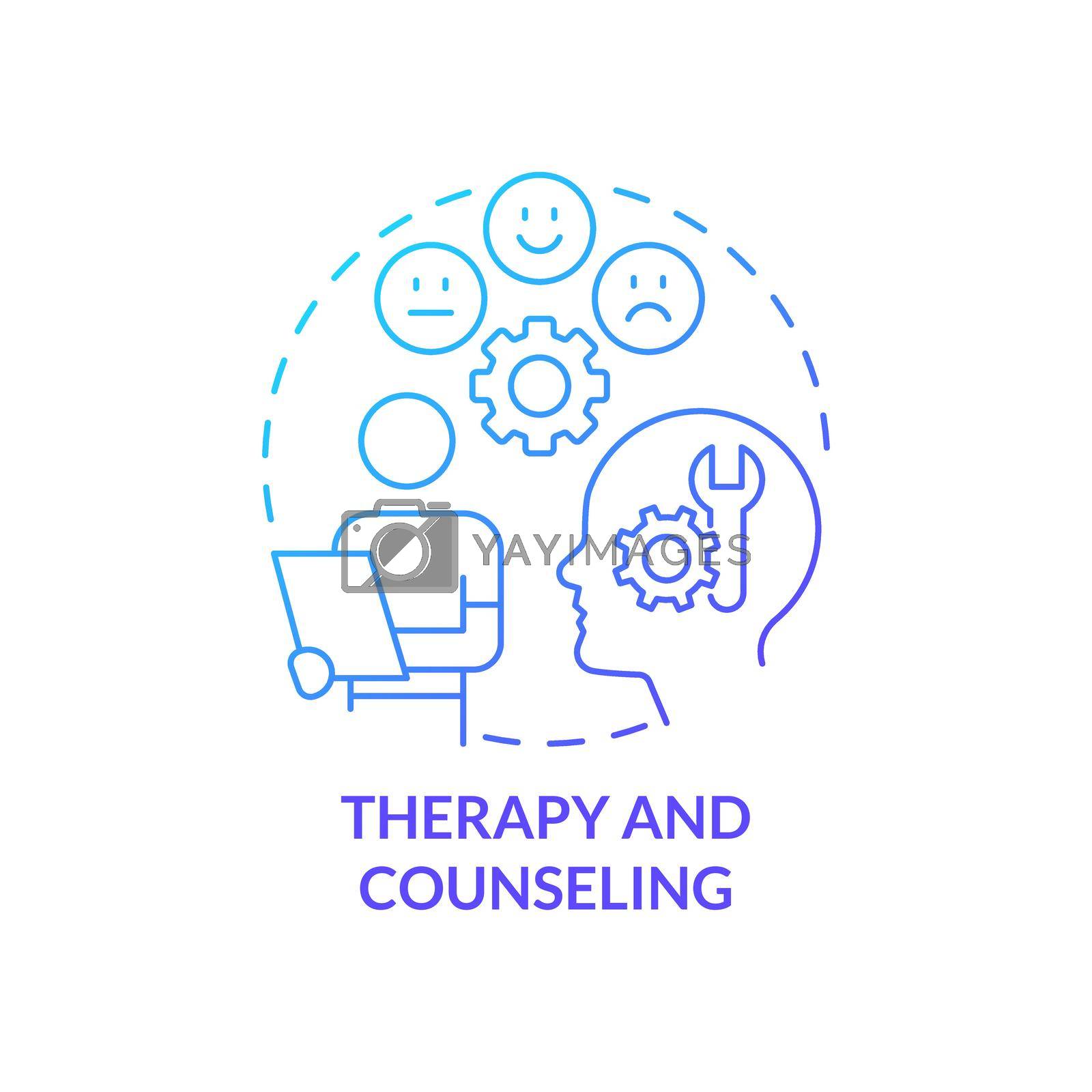 Royalty free image of Therapy and counseling blue gradient concept icon by bsd
