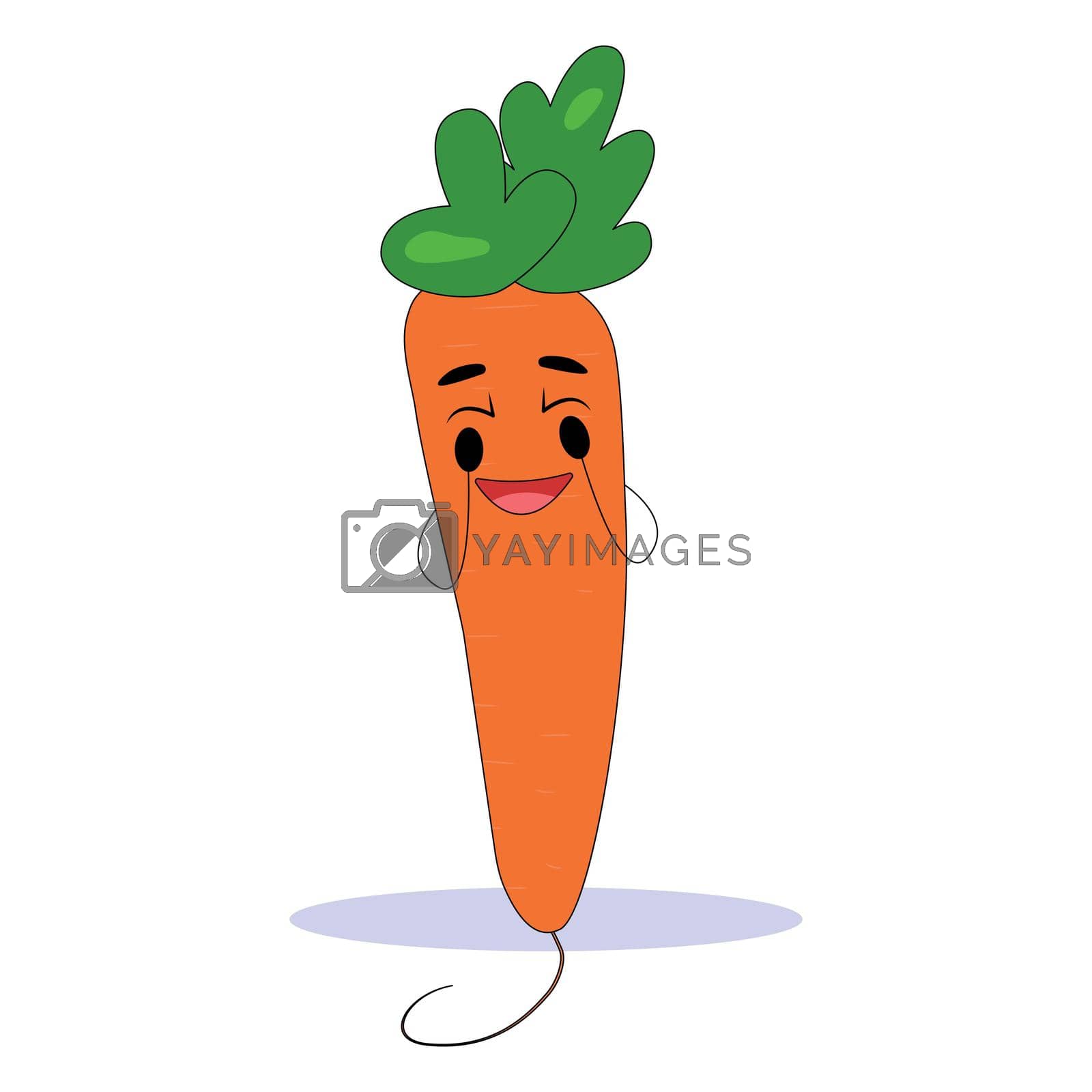 Royalty free image of Funny carrot. Carrot with cute face. Flat vector illustration. by anna_orlova
