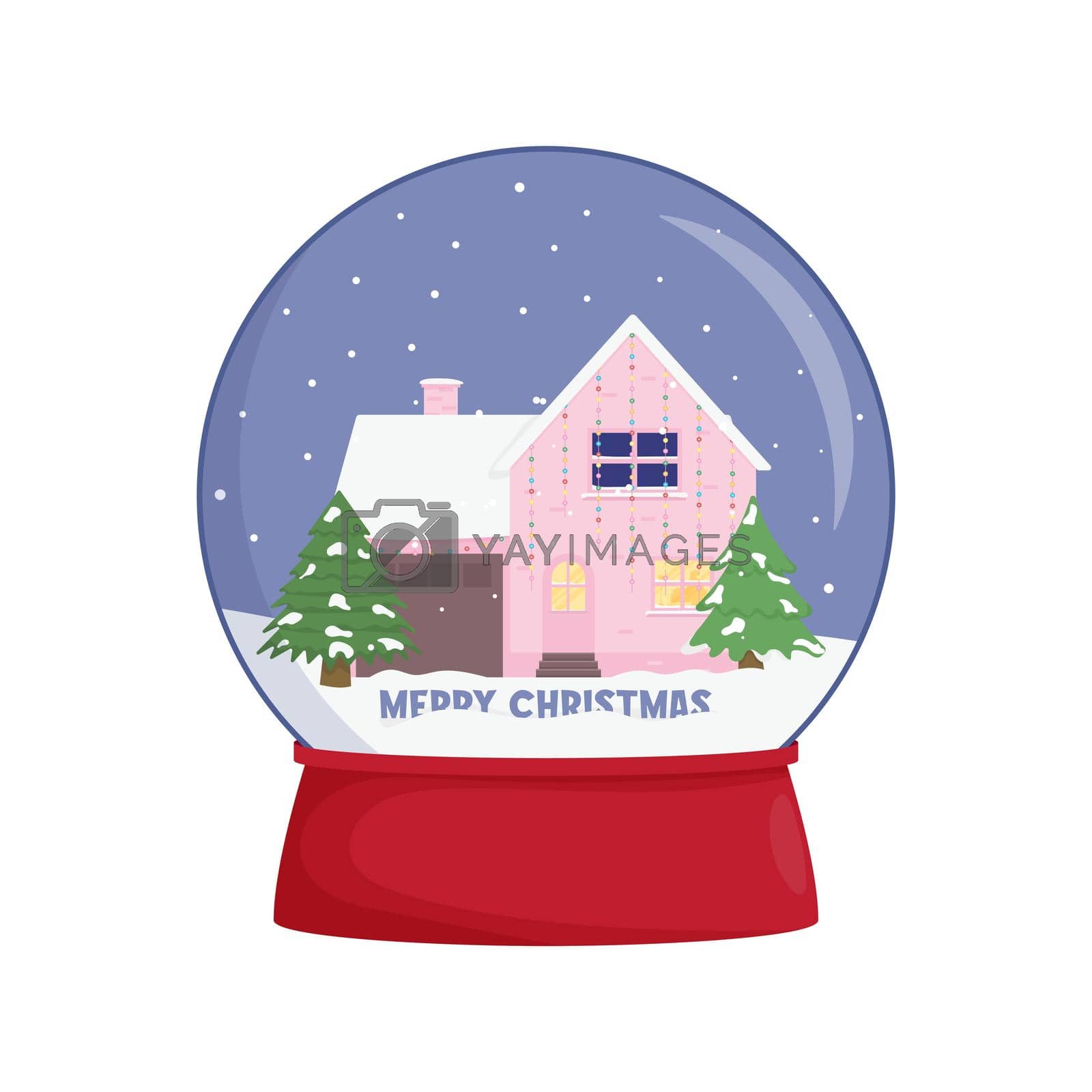 Royalty free image of Snow globe with a town. Winter wonderland scenes in a snow globe. by anna_orlova