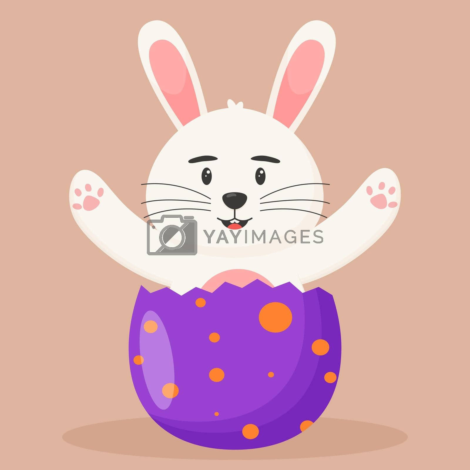 Royalty free image of Cute Easter bunny is sitting in an Easter egg. Easter concept by anna_orlova