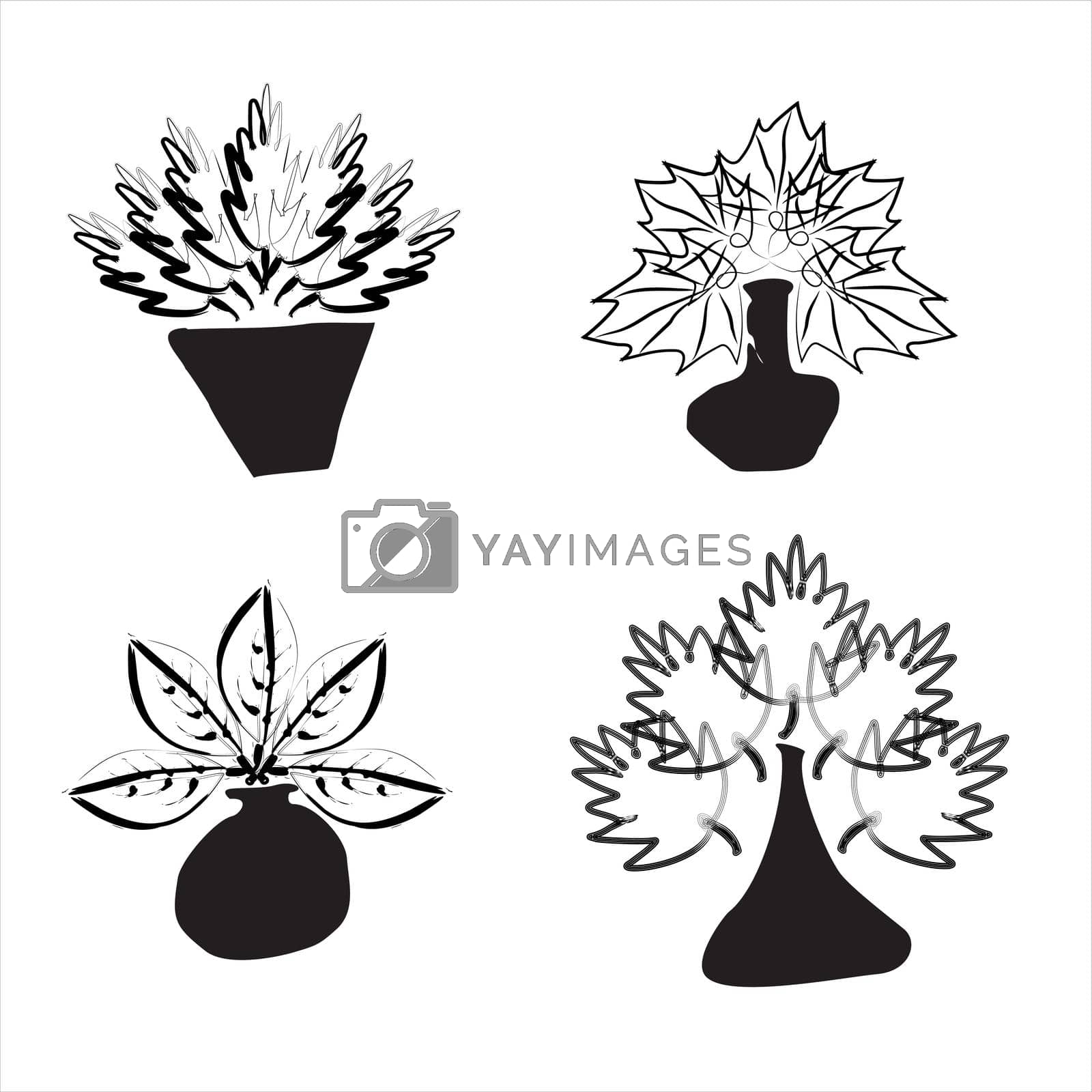 Royalty free image of Vector illustration of a flower vase for design elements, decorations and wall decorations by klopo