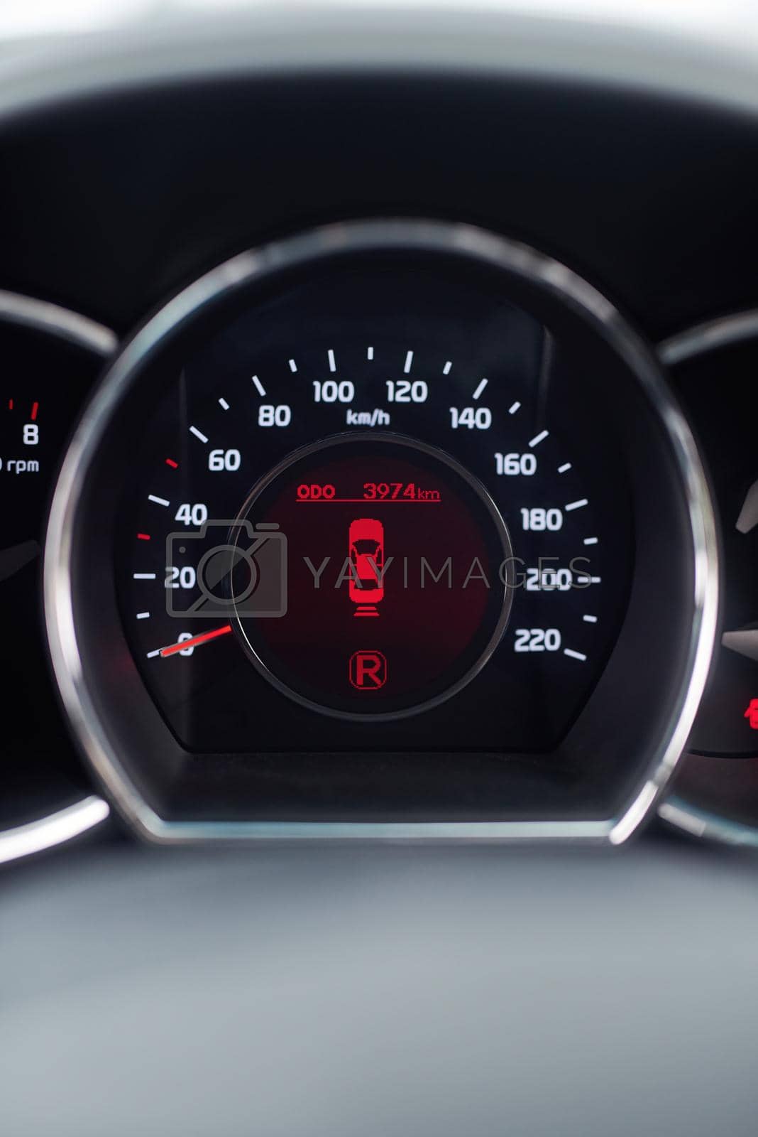 Royalty free image of Let the journey begin. Closeup shot of a dashboard inside a motor vehicle. by YuriArcurs