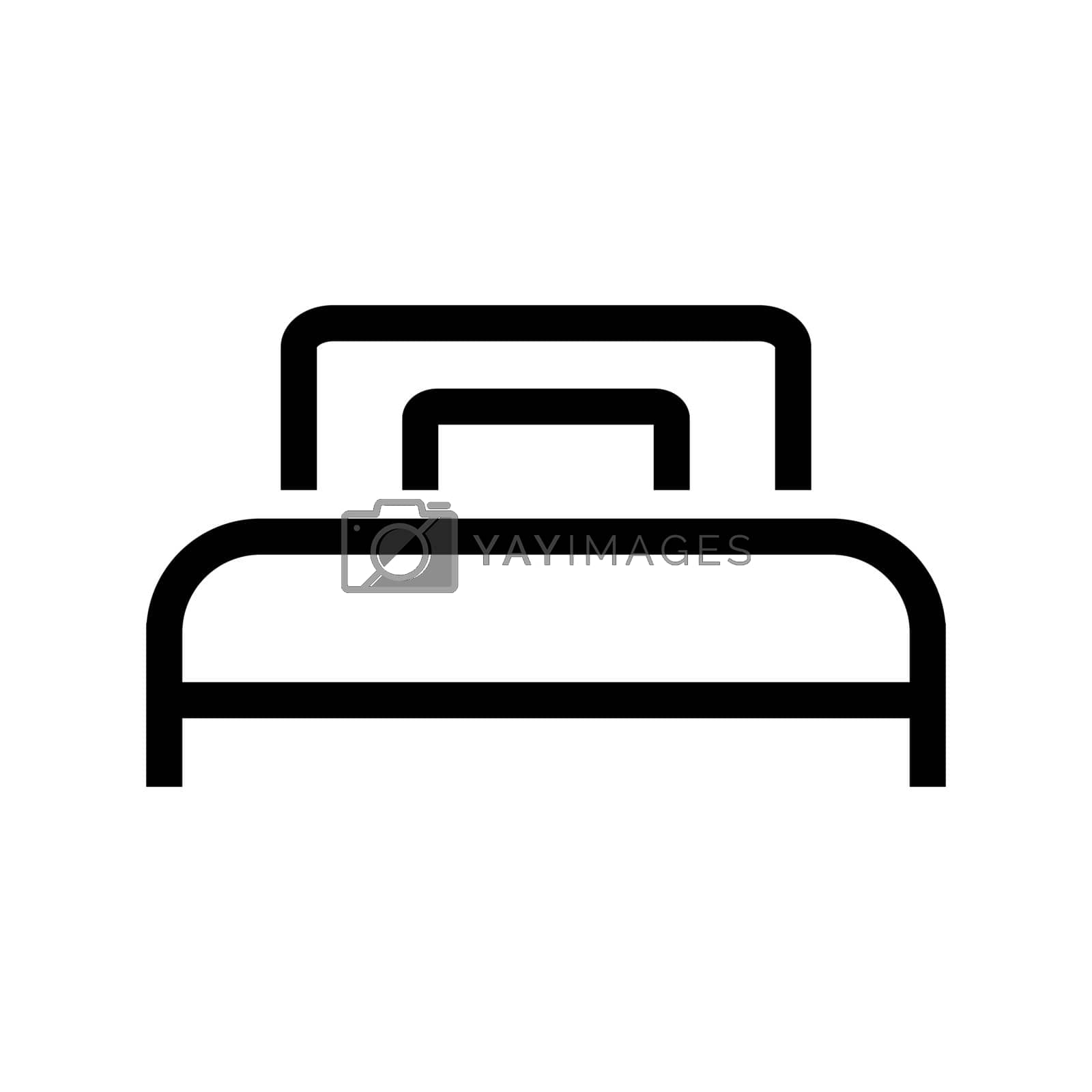 Royalty free image of Single bed icon. Inn sign. Vector. by illust_monster