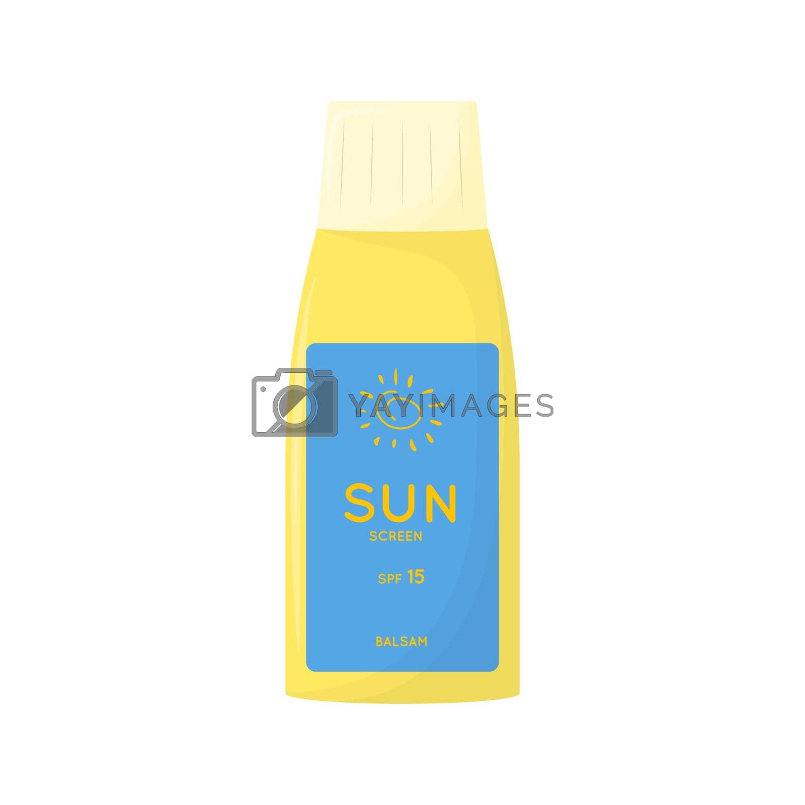 Royalty free image of Skin care product. Sun safety, UV protection cream. Tube of sunscreen product with SPF. Summer cosmetic. Flat vector illustration isolated on white background. by anna_orlova