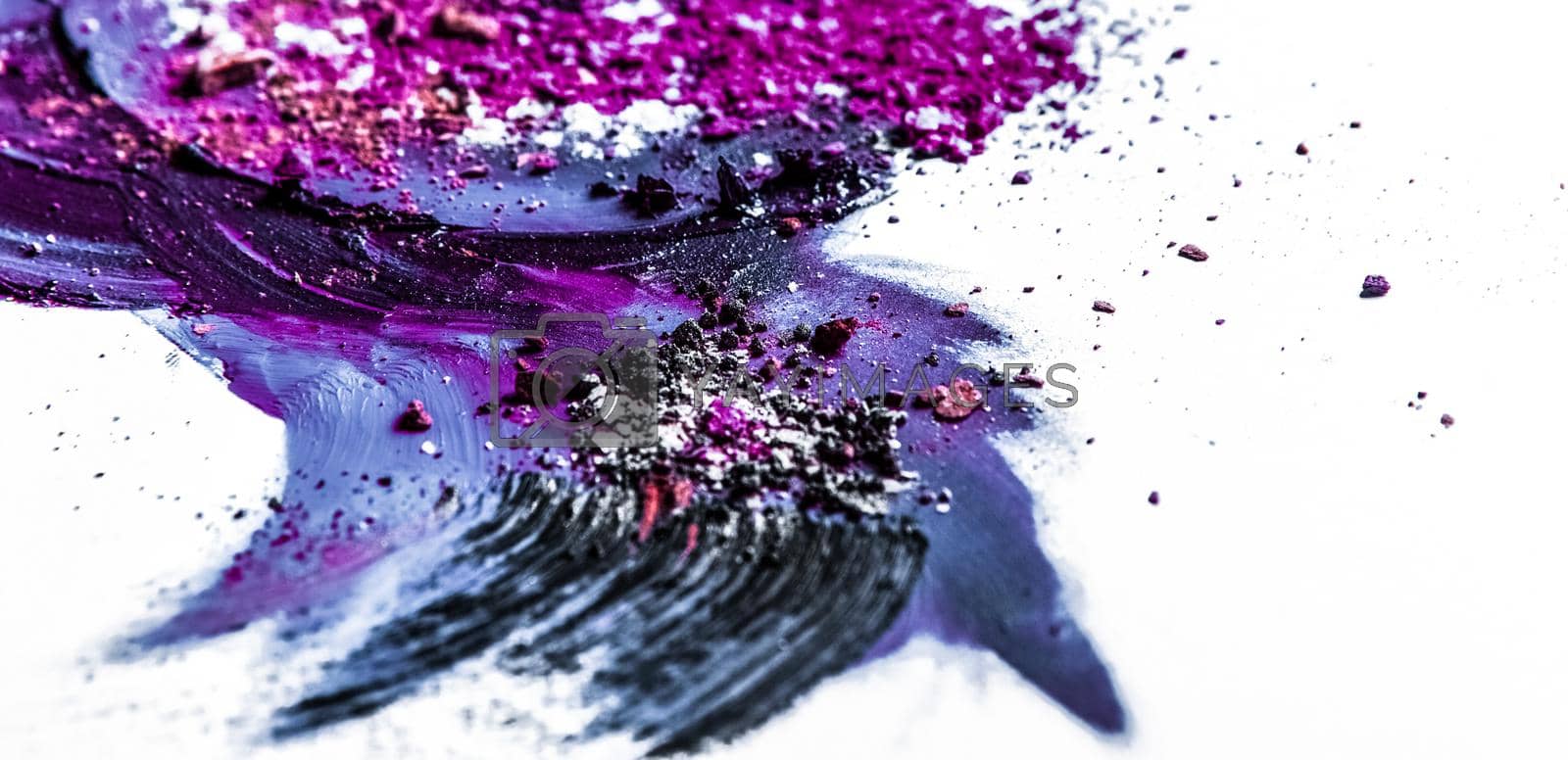 Royalty free image of Artistic lipstick smudge and crushed eyeshadow as background by Anneleven