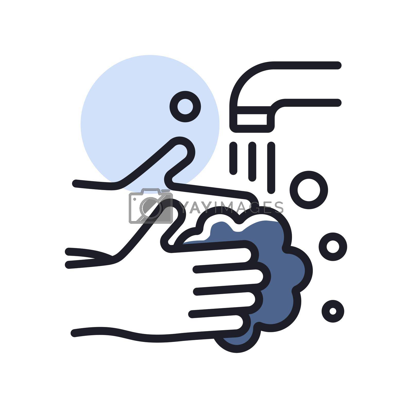 Royalty free image of Washing hands with soap to prevent virus icon by nosik