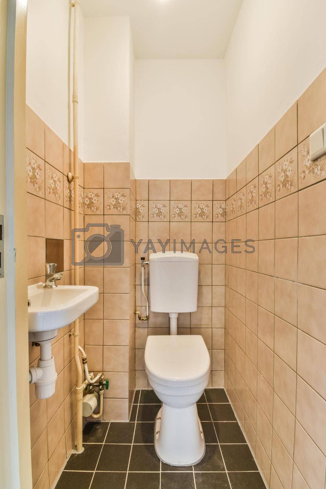 Royalty free image of Simple toilet with small sink by casamedia
