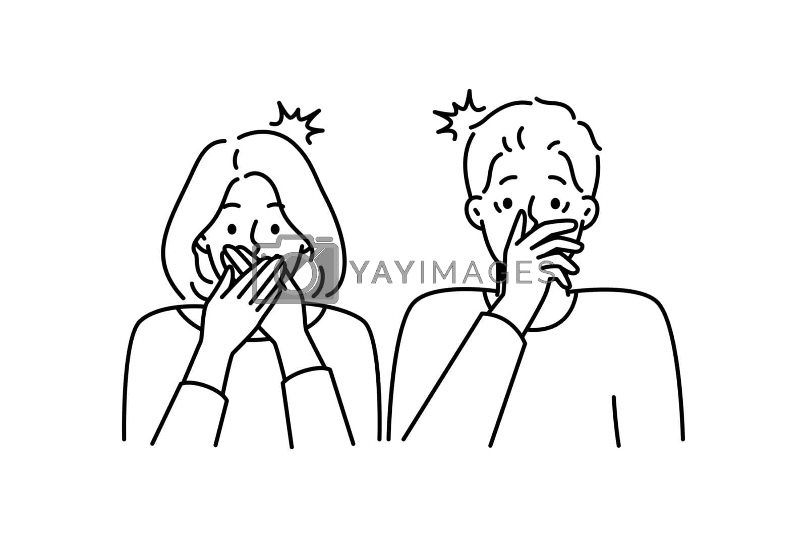 Royalty free image of Shocked couple stunned by unbelievable news by VECTORIUM