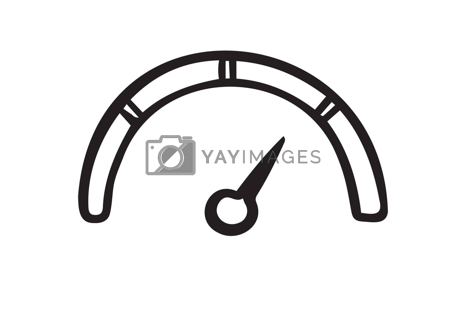Royalty free image of hand drawn doodle Speedometer, tachometer icon. Speed indicator sign. by kichikimi