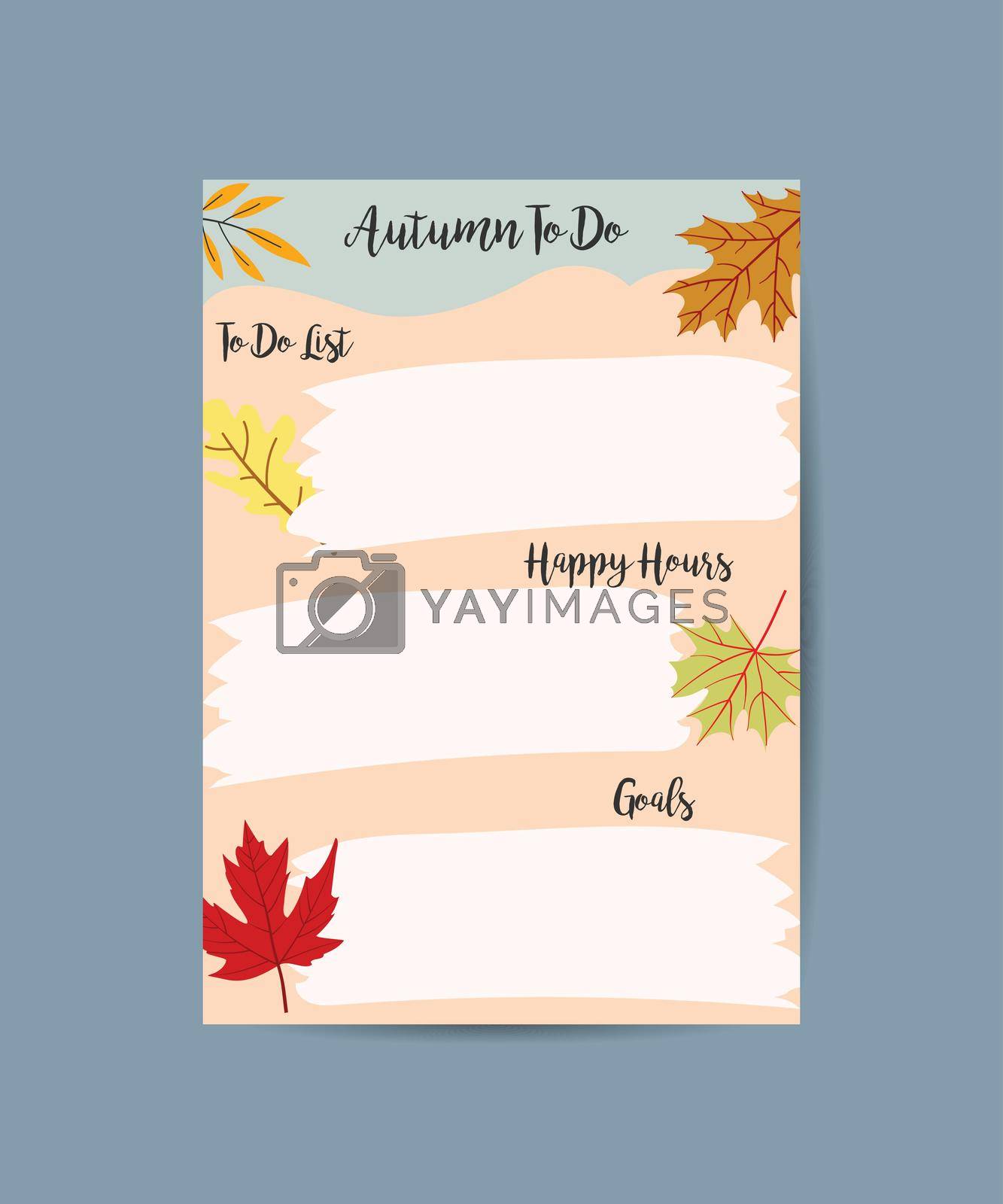 Royalty free image of Autumn planner sheet Fall to-do list Planner insert or note page template to do list schedule by ANITA