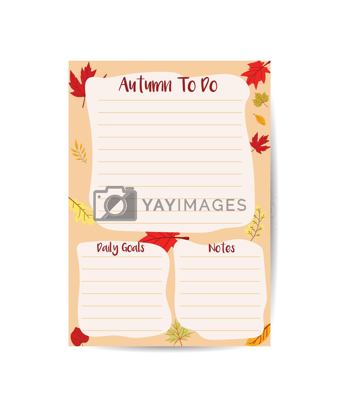 Royalty free image of Autumn planner sheet Fall to-do list Planner insert or note page template to do list schedule tracker by ANITA