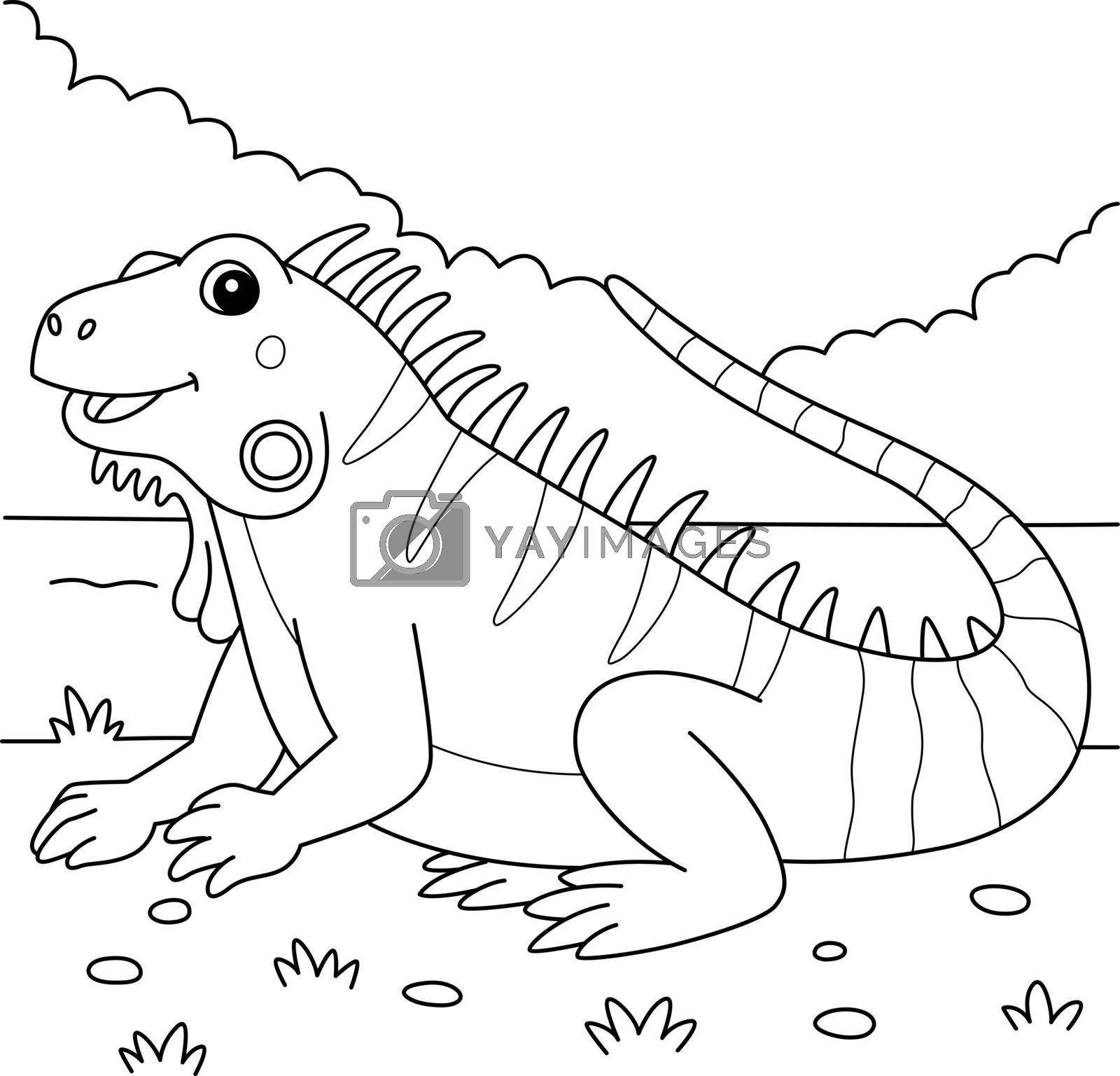 Royalty free image of Iguana Animal Coloring Page for Kids by abbydesign