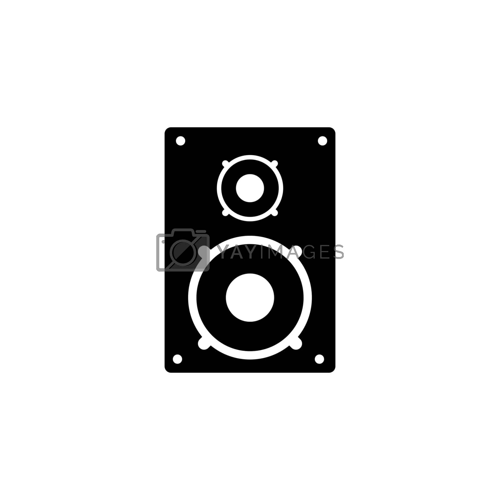 Royalty free image of Music Column, Audio Stereo Speaker. Flat Vector Icon illustration. Simple black symbol on white background. Music Column, Audio Stereo Speaker sign design template for web and mobile UI element. by sfinks