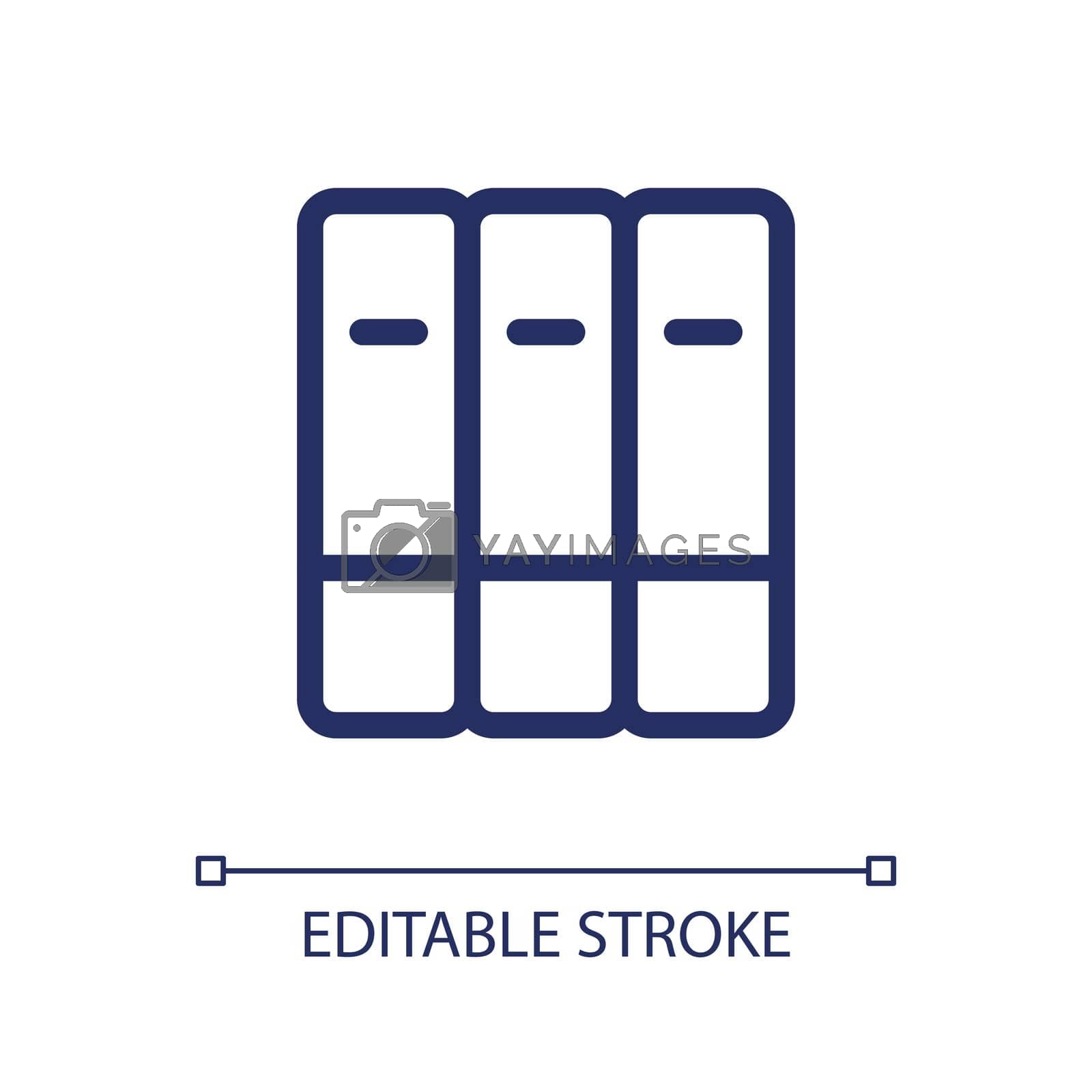 Royalty free image of Organize bookshelf pixel perfect linear ui icon by bsd