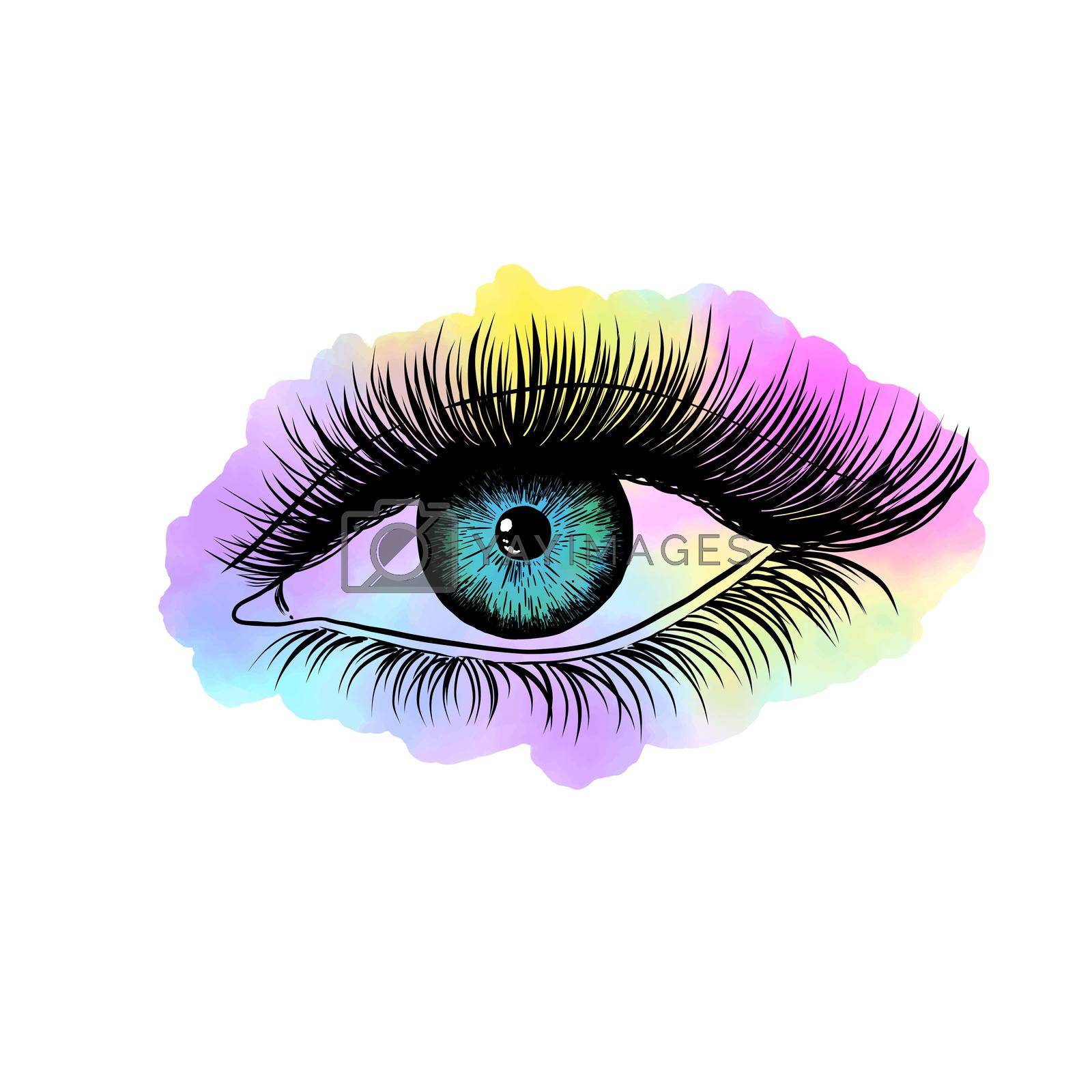 Royalty free image of eye with colorful splash by kiyanochka