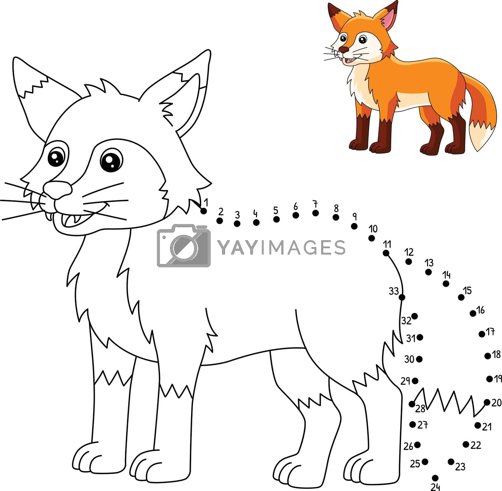 Royalty free image of Dot to Dot Fox Coloring Page for Kids by abbydesign
