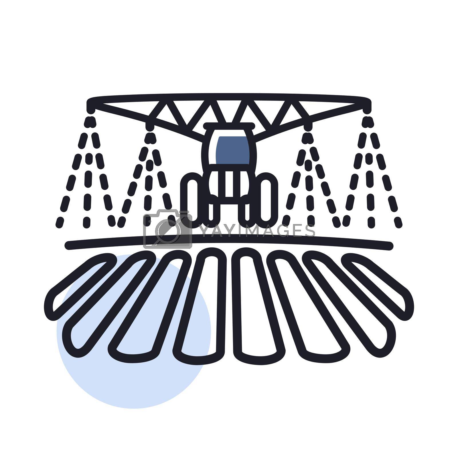 Royalty free image of Tractor watering, soil and fertilizing field icon by nosik